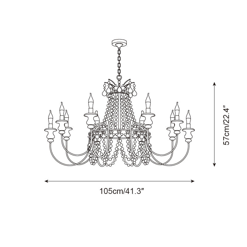 Seraphine Chandelier Beaded Rustic Elegance - Letslighting