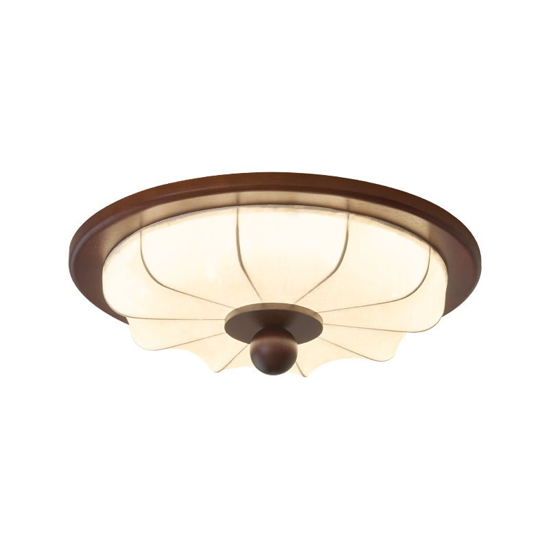 Seraphyne Moderne Tissu Bois Plafonnier Lumière