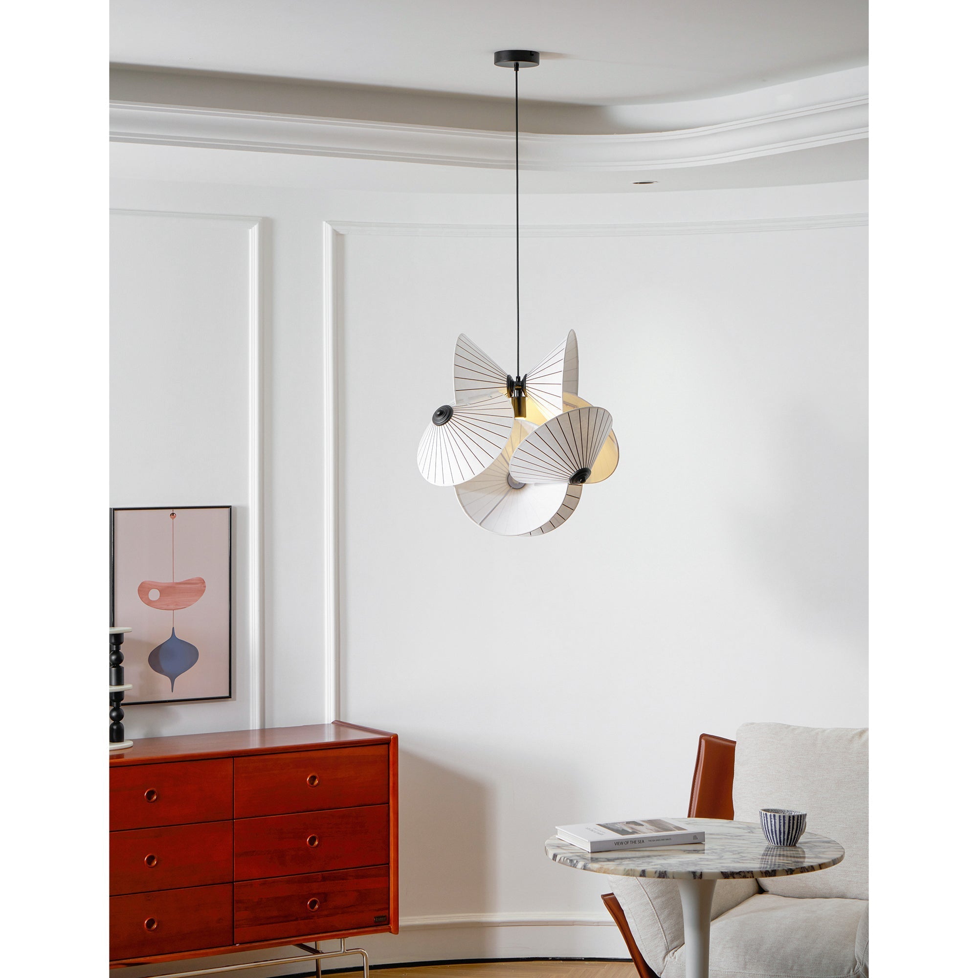 Zerinarae Individual Creativity Metal Fabric Pendant Light - Lamp Copper