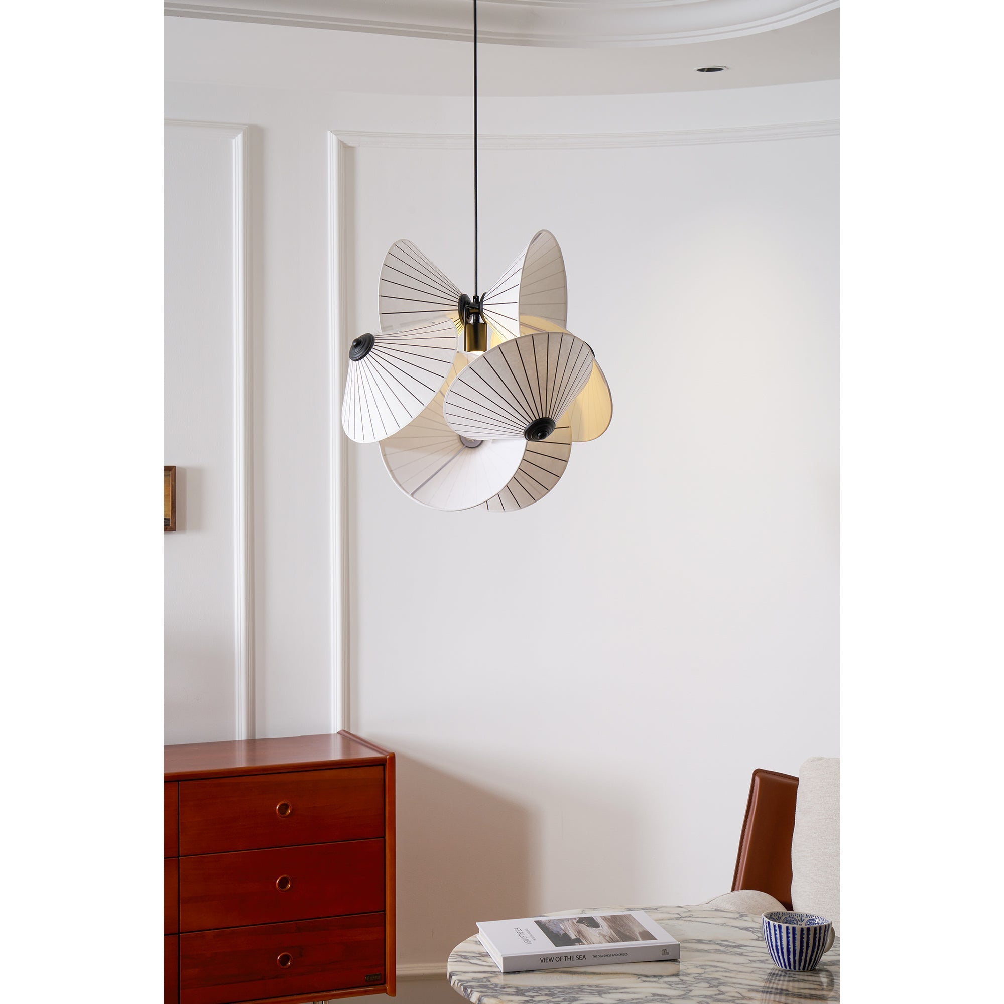Zerinarae Individual Creativity Metal Fabric Pendant Light - Lamp Copper