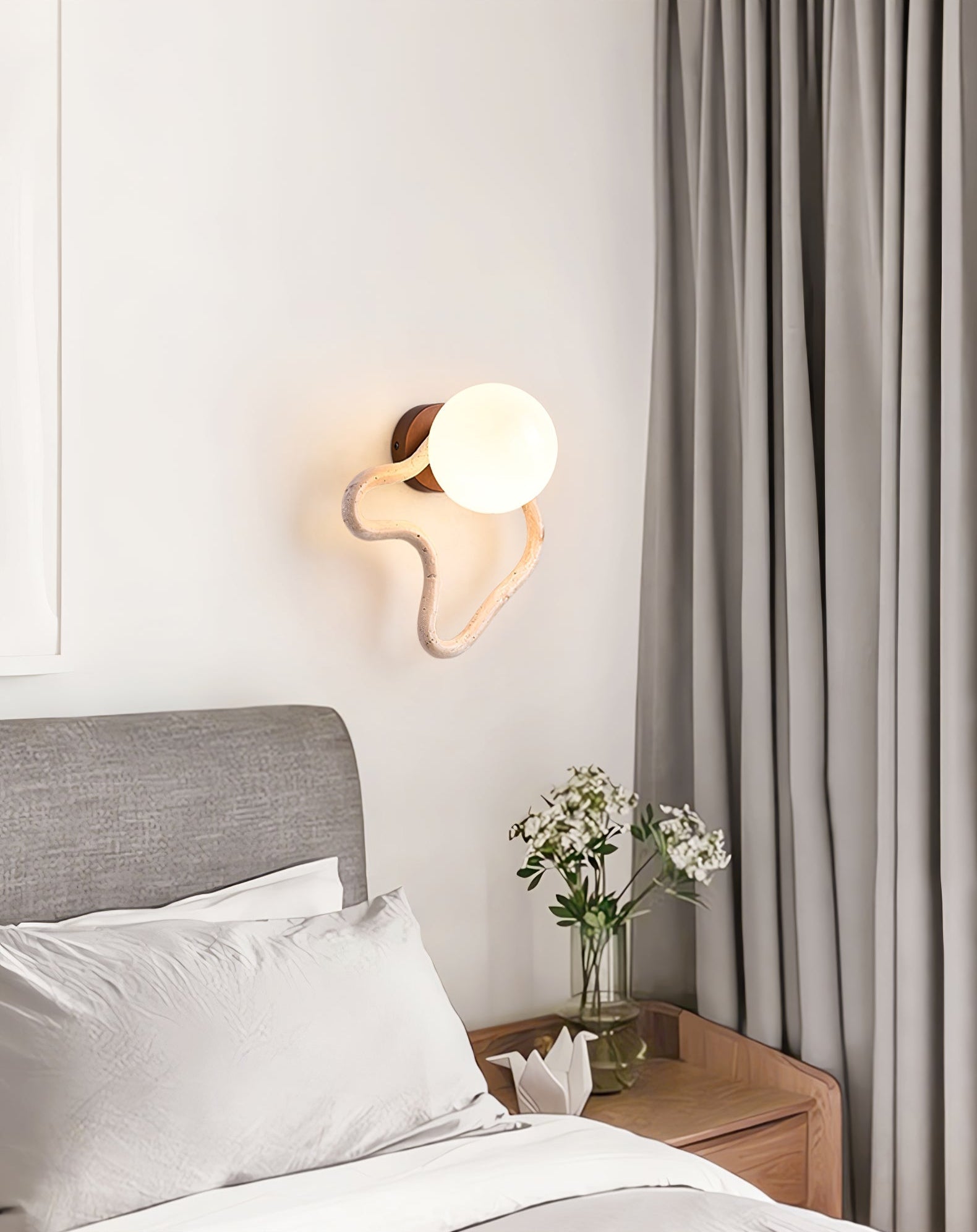Serpentine Moderne Minimaliste Travertin Applique Murale