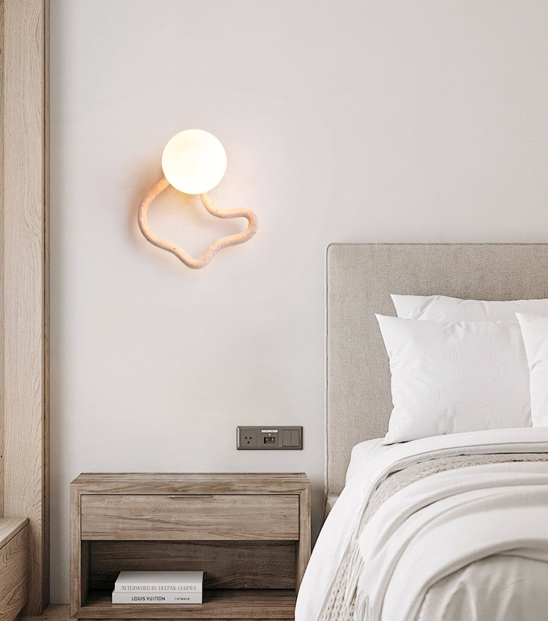 Serpentine Moderne Minimaliste Travertin Applique Murale