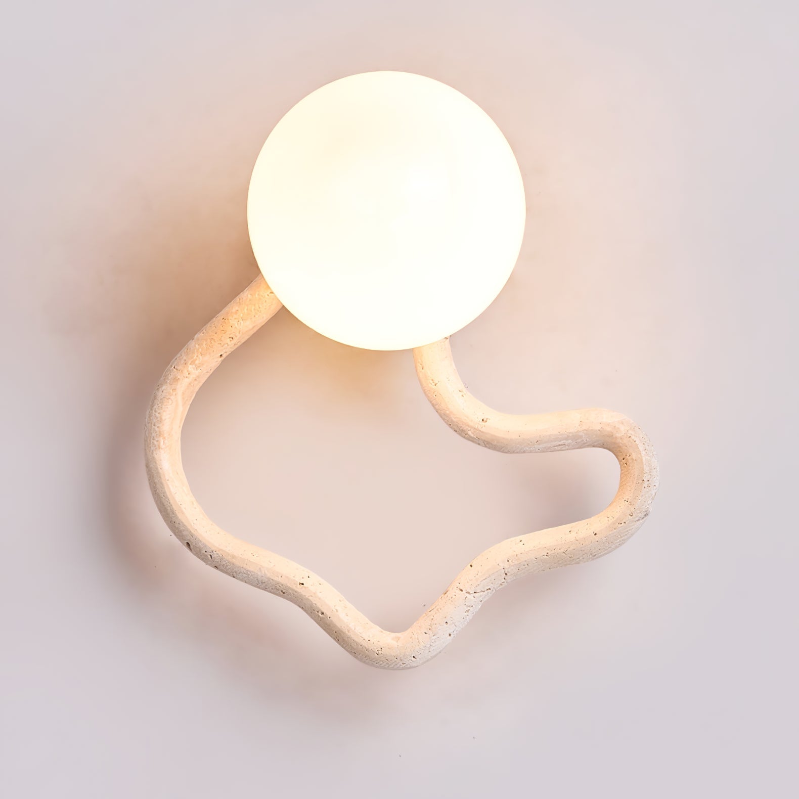 Serpentine Moderne Minimaliste Travertin Applique Murale