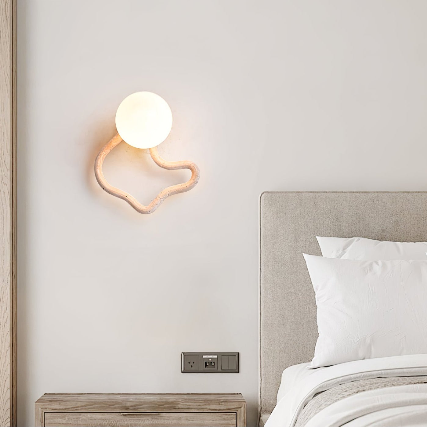 Serpentine Moderne Minimaliste Travertin Applique Murale
