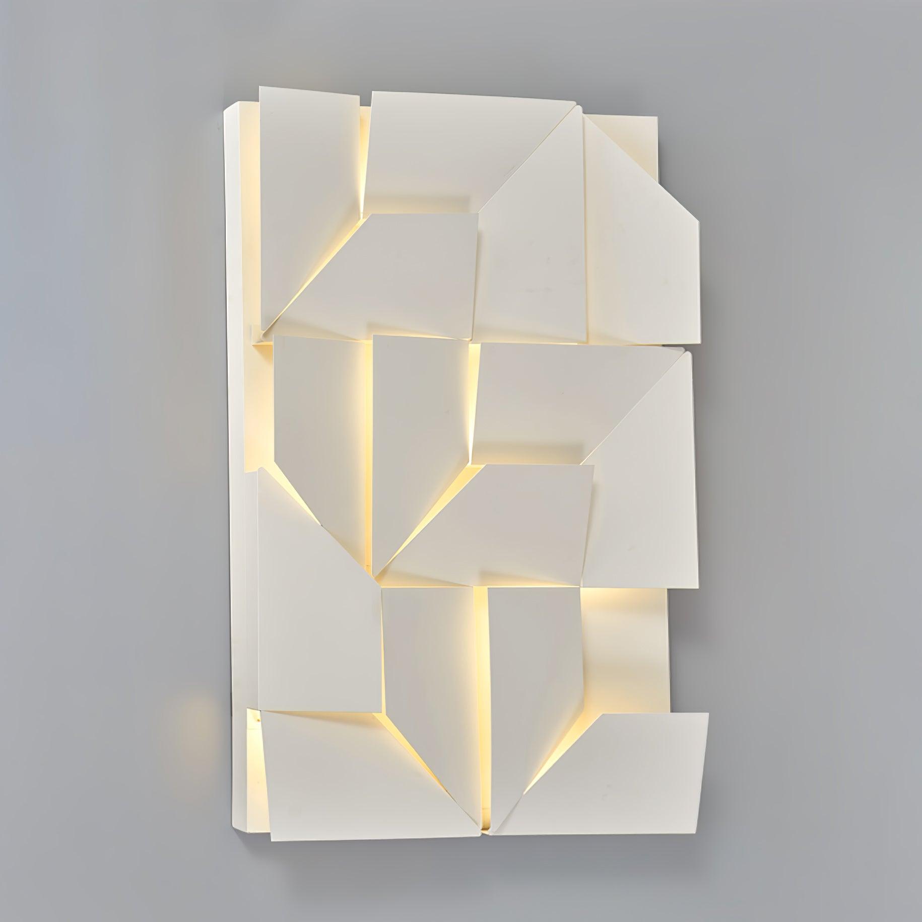 Wall Lamp 3D Geometric Panels Layered Light Art Remote Dimming Modern - Letslighting