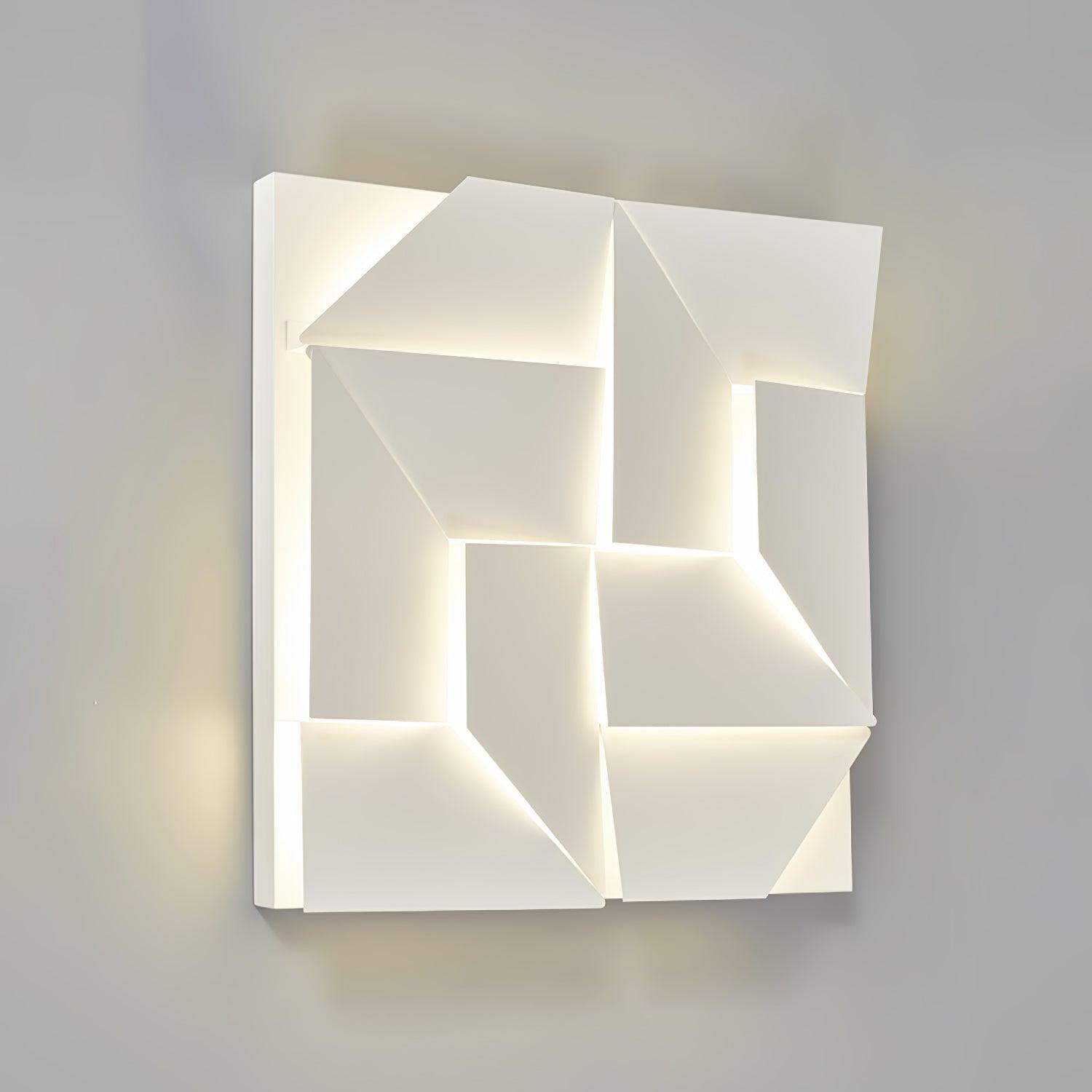 Wall Lamp 3D Geometric Panels Layered Light Art Remote Dimming Modern - Letslighting