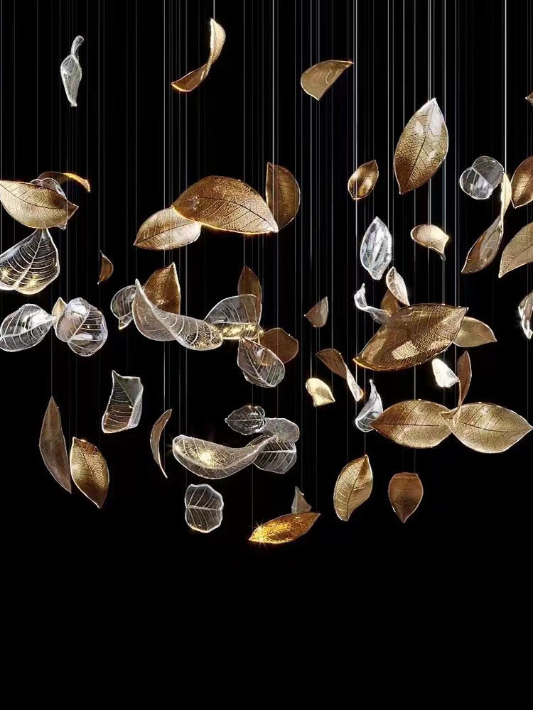 Cesilila Iridescent Metal Leaf Pendant Light - Blowlighting