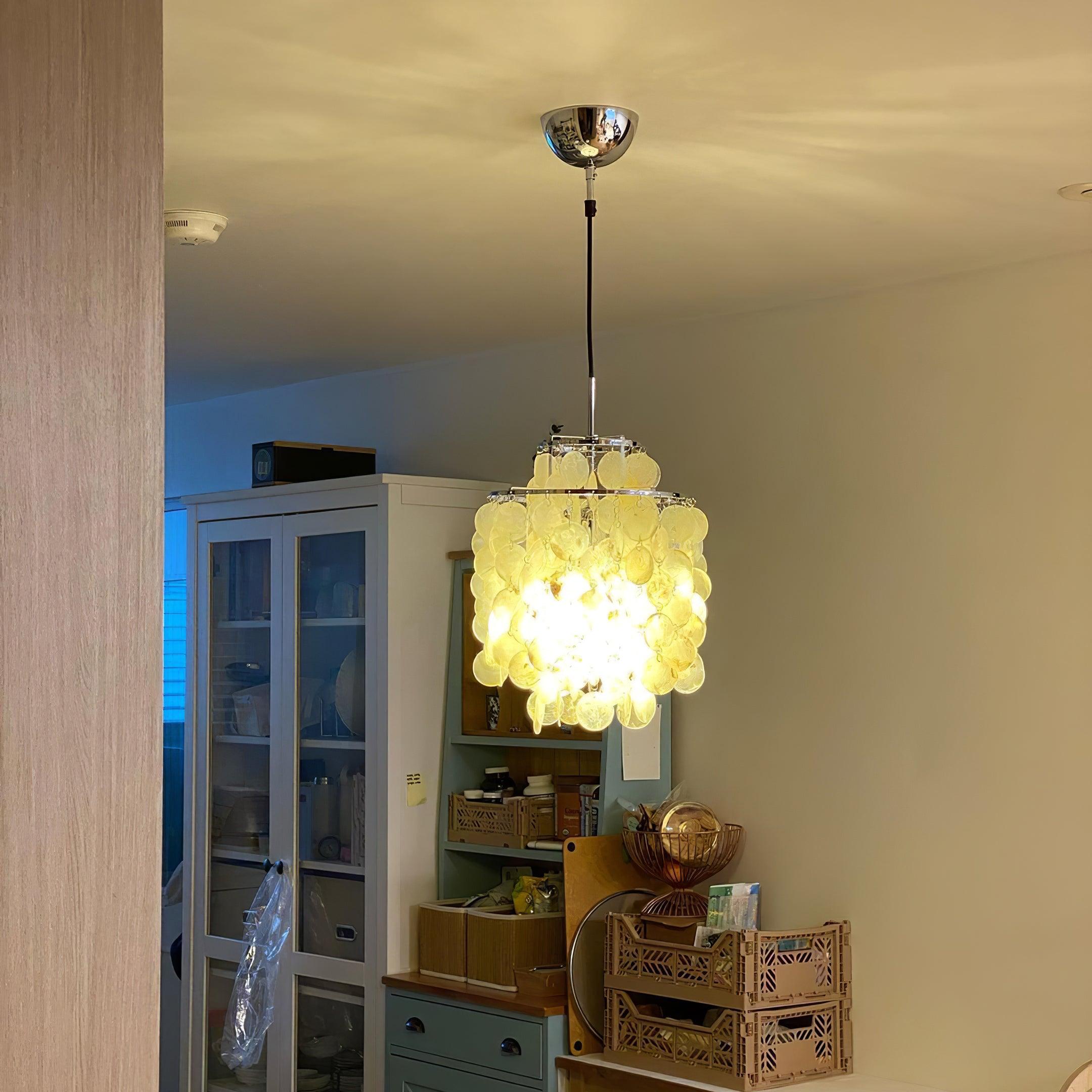 Elios Elegant Capiz Shell Chandelier - Letslighting