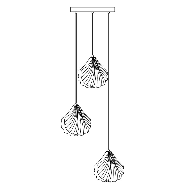 Shell Mini Pendant Swag Light - Blowlighting