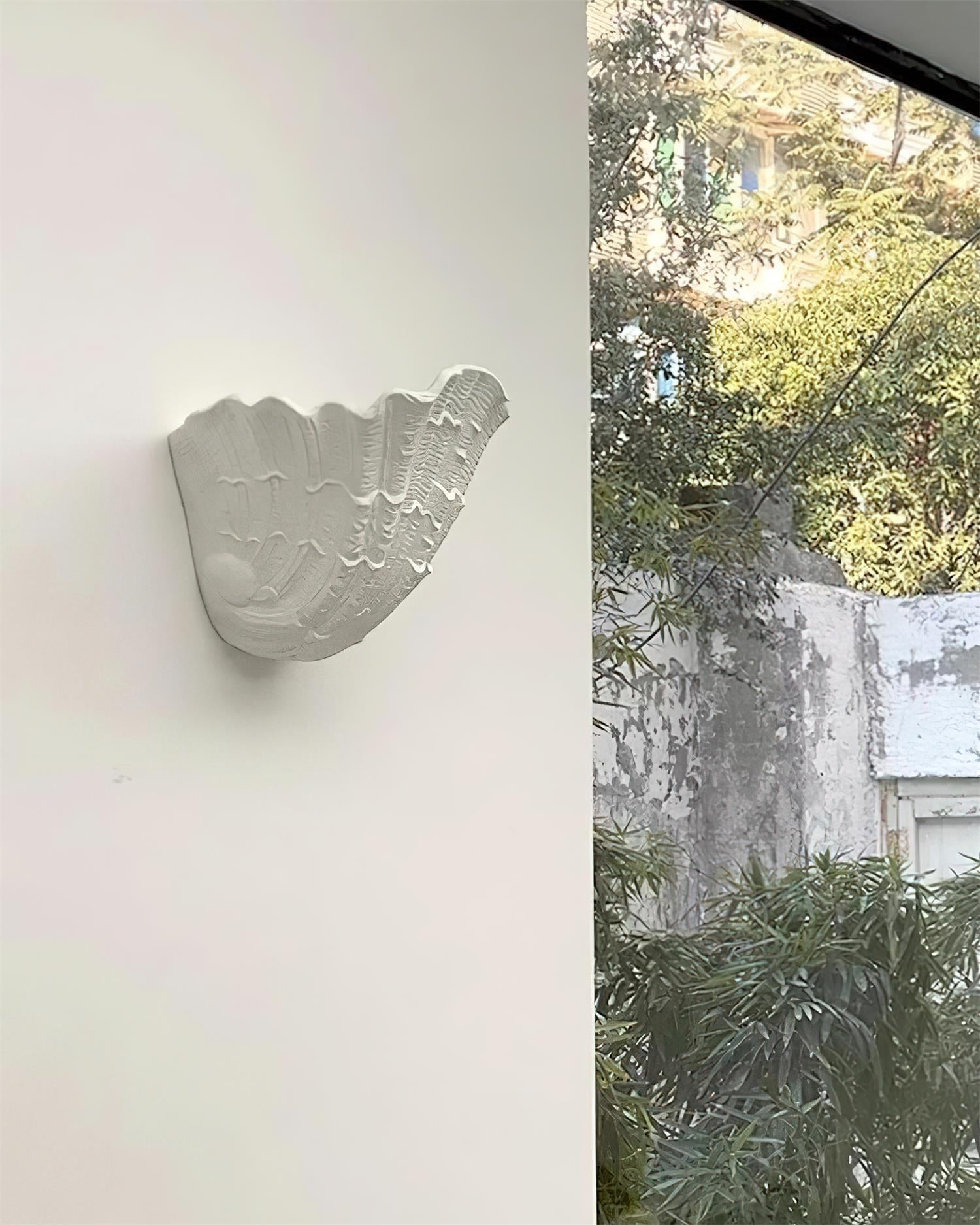 Wall Lamp Shell Plaster Handcrafted Seashell Shape Artistic - Letslighting