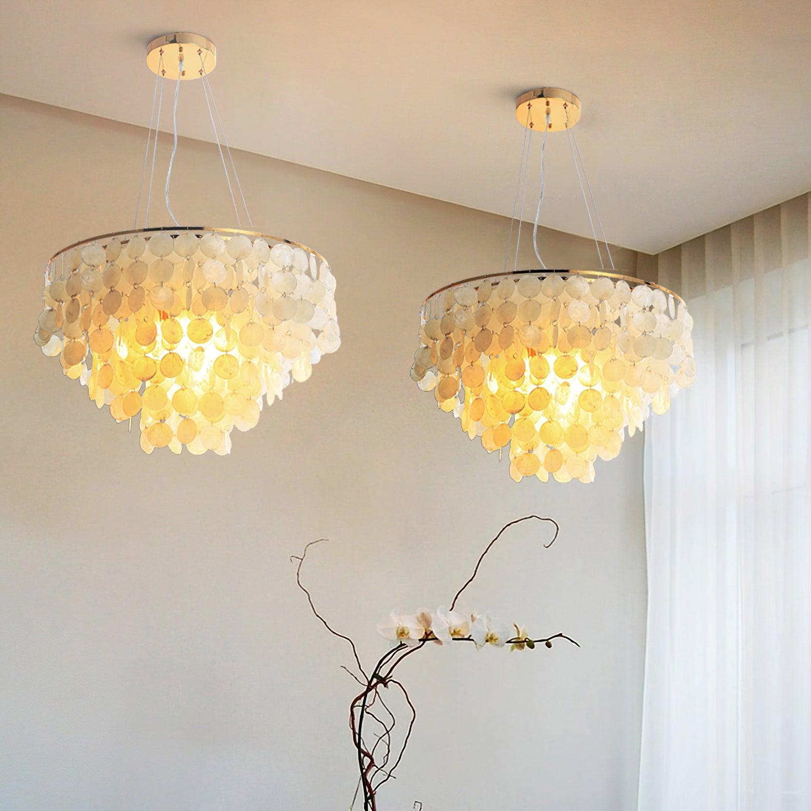 Esileth Postmodern Luxury Shell Wind Chime Metal Chandelier - Blowlighting