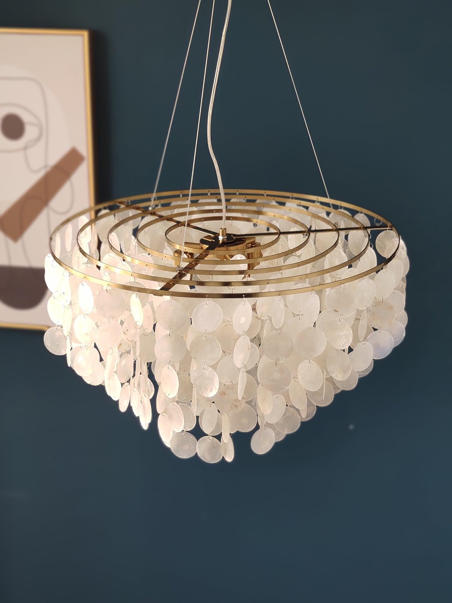 Esileth Postmodern Luxury Shell Wind Chime Metal Chandelier - Blowlighting
