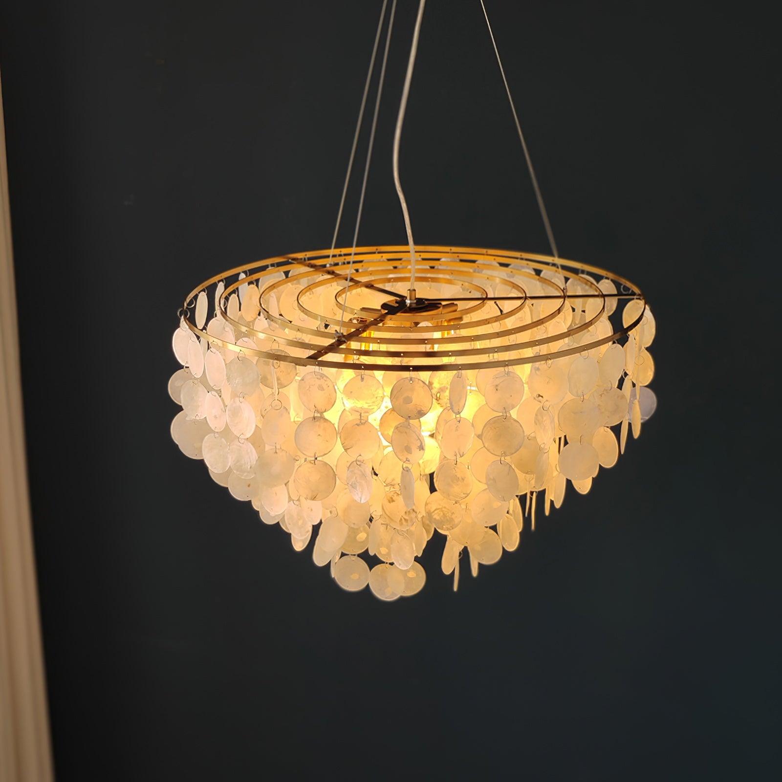 Esileth Postmodern Luxury Shell Wind Chime Metal Chandelier - Blowlighting