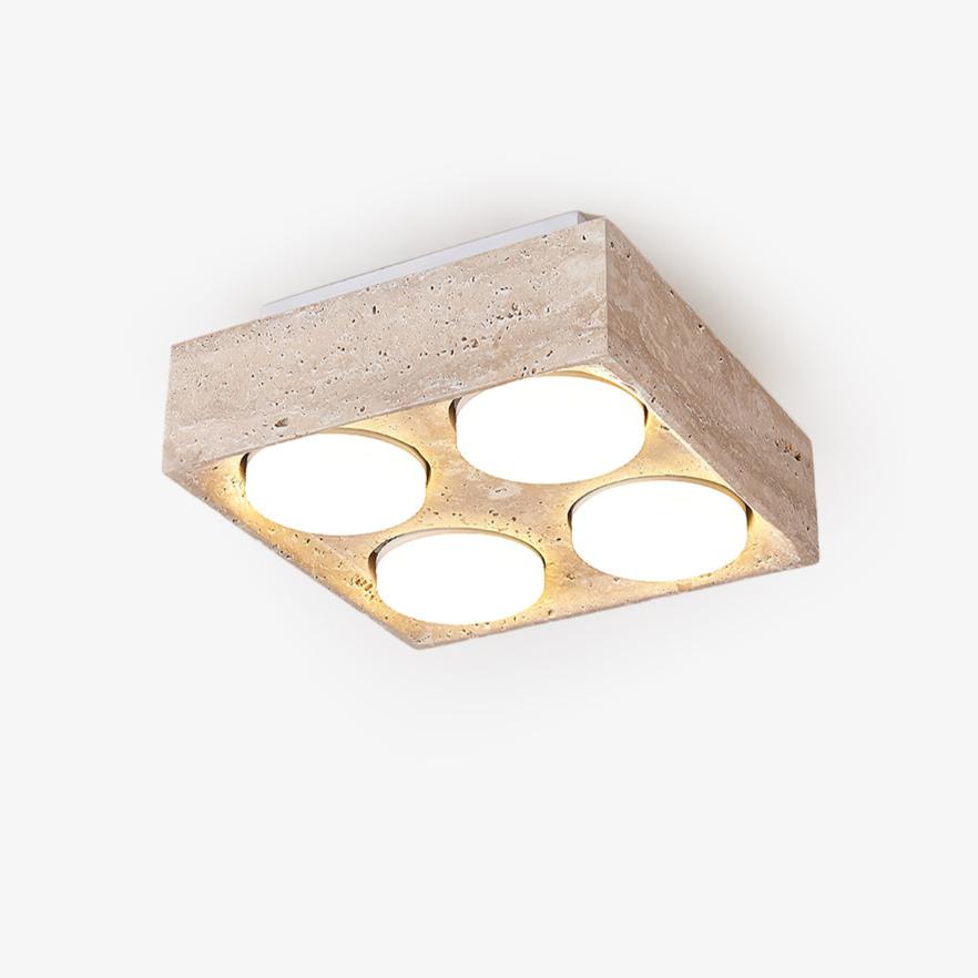 Virinira Quad-Spot Travertine Ceiling Light - Blowlighting