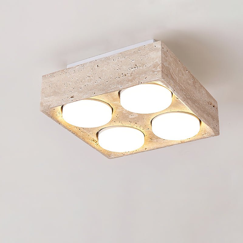 Virinira Quad-Spot Travertine Ceiling Light - Blowlighting