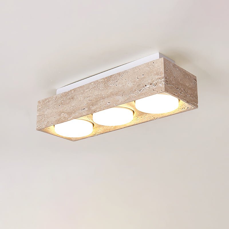 Virinira Quad-Spot Travertine Ceiling Light - Blowlighting
