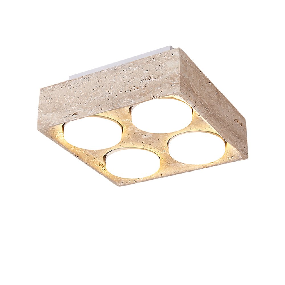 Virinira Quad-Spot Travertine Ceiling Light - Blowlighting