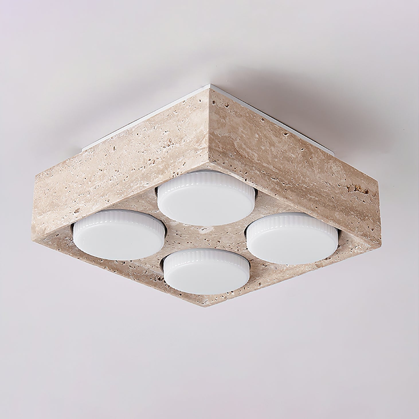 Virinira Quad-Spot Travertine Ceiling Light - Blowlighting