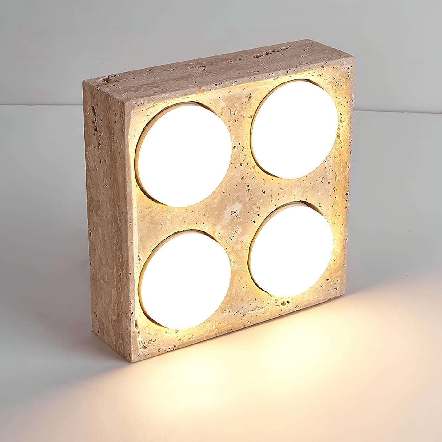 Virinira Quad-Spot Travertine Ceiling Light - Blowlighting