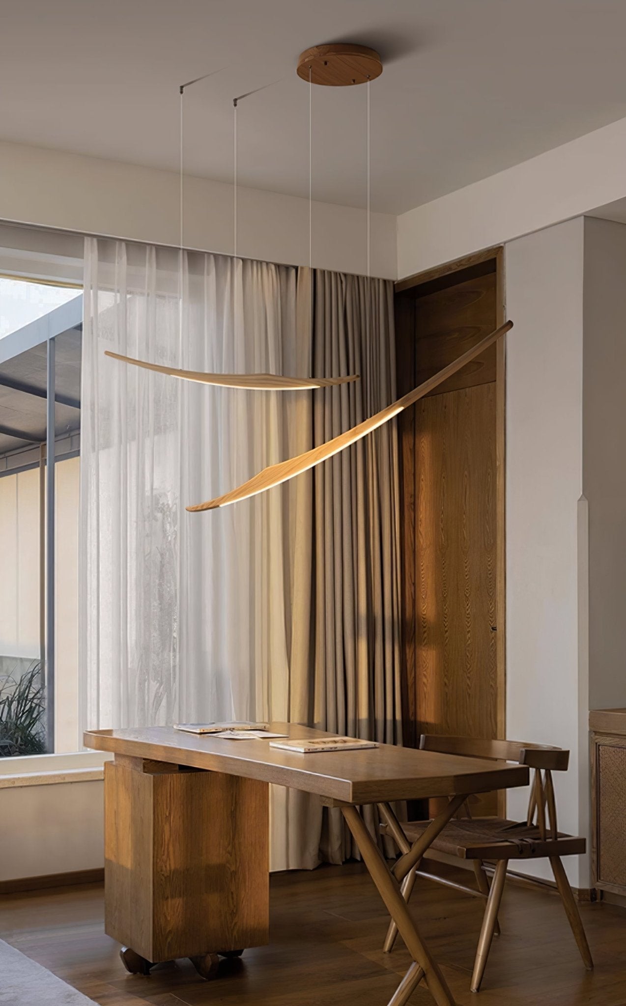 Skytrace Suspension Élégante Minimaliste en Bois