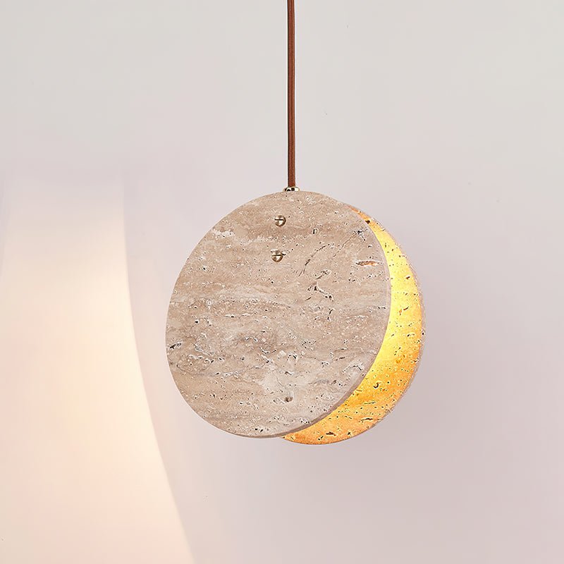 Lunarae Crescent Travertine Pendant Light - Letslighting