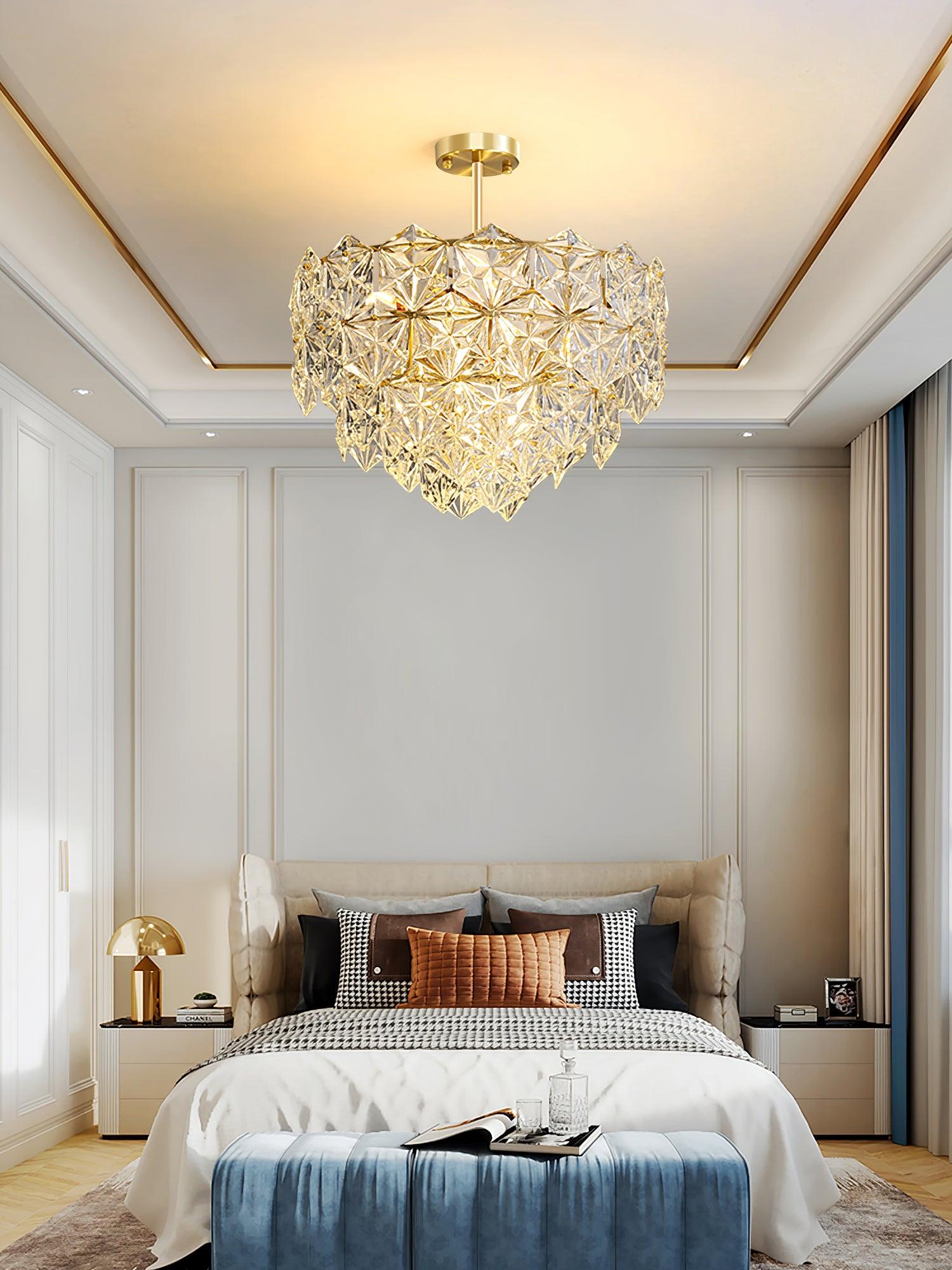 Snowflake Glass Chandelier - Blowlighting