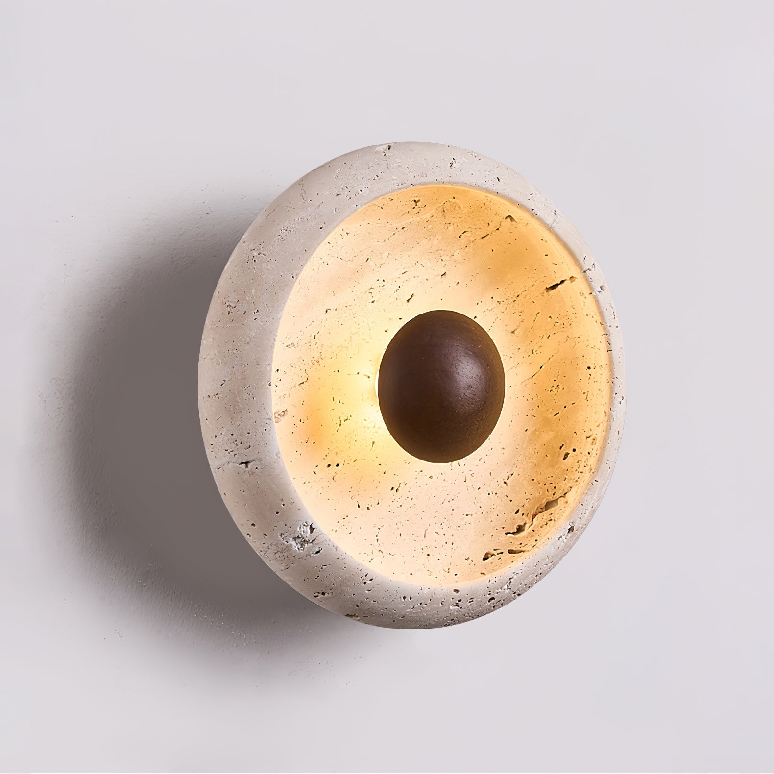 Covynila Orb-Shaped Travertine Wall Light - Letslighting