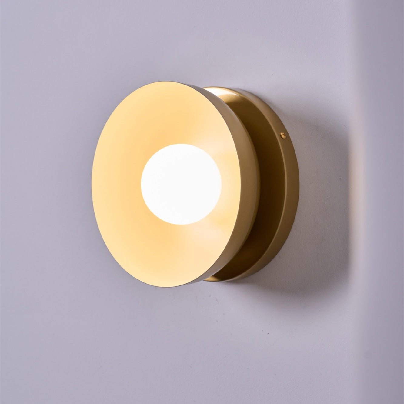 Vethaora Modern Minimalist Solar Eclipse Brass Glass Wall Light - Blowlighting