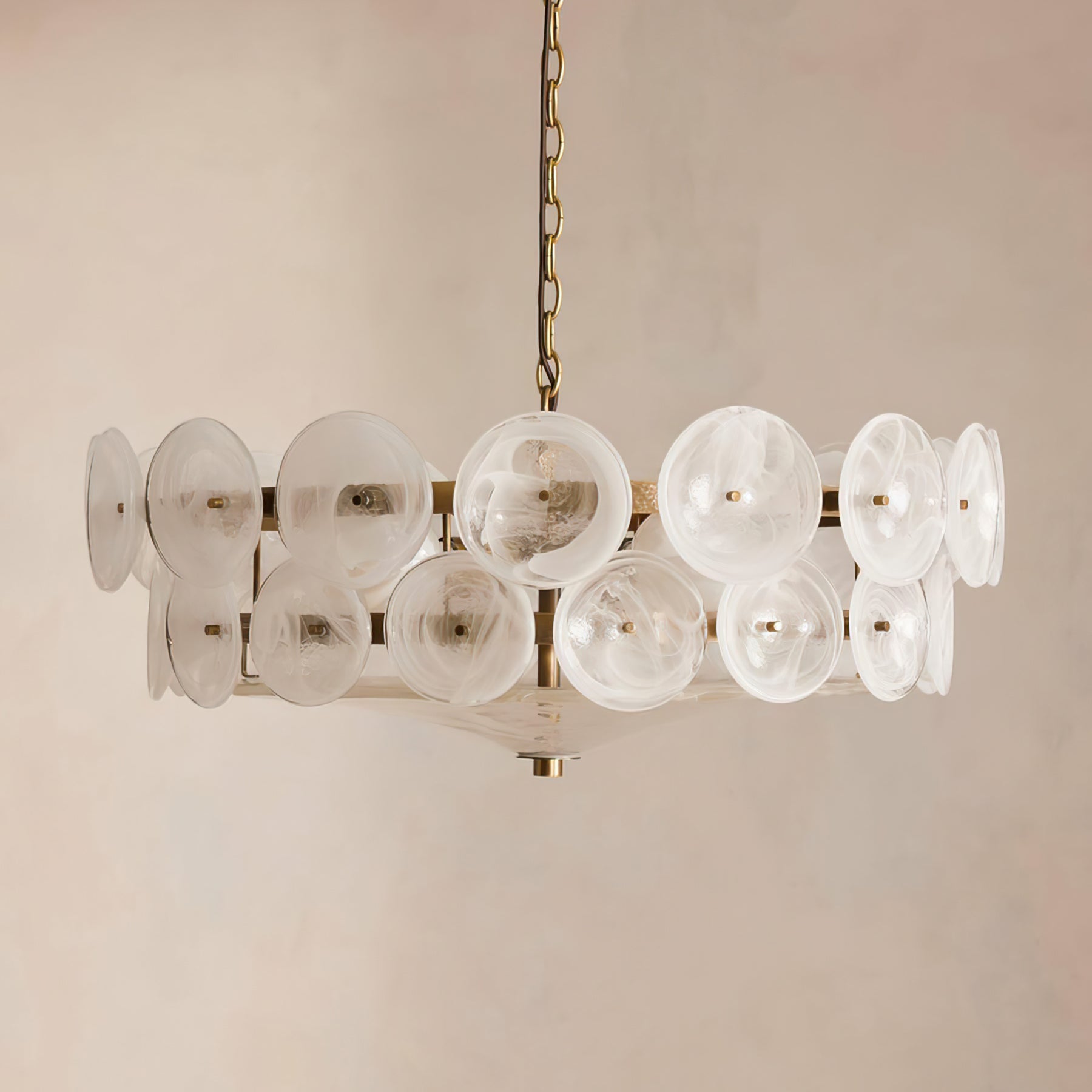 Aurora Chandelier Murano Glass Disc Vintage - Blowlighting