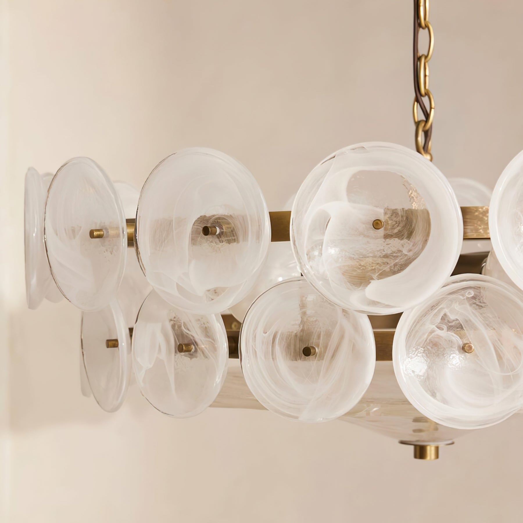 Aurora Chandelier Murano Glass Disc Vintage - Blowlighting