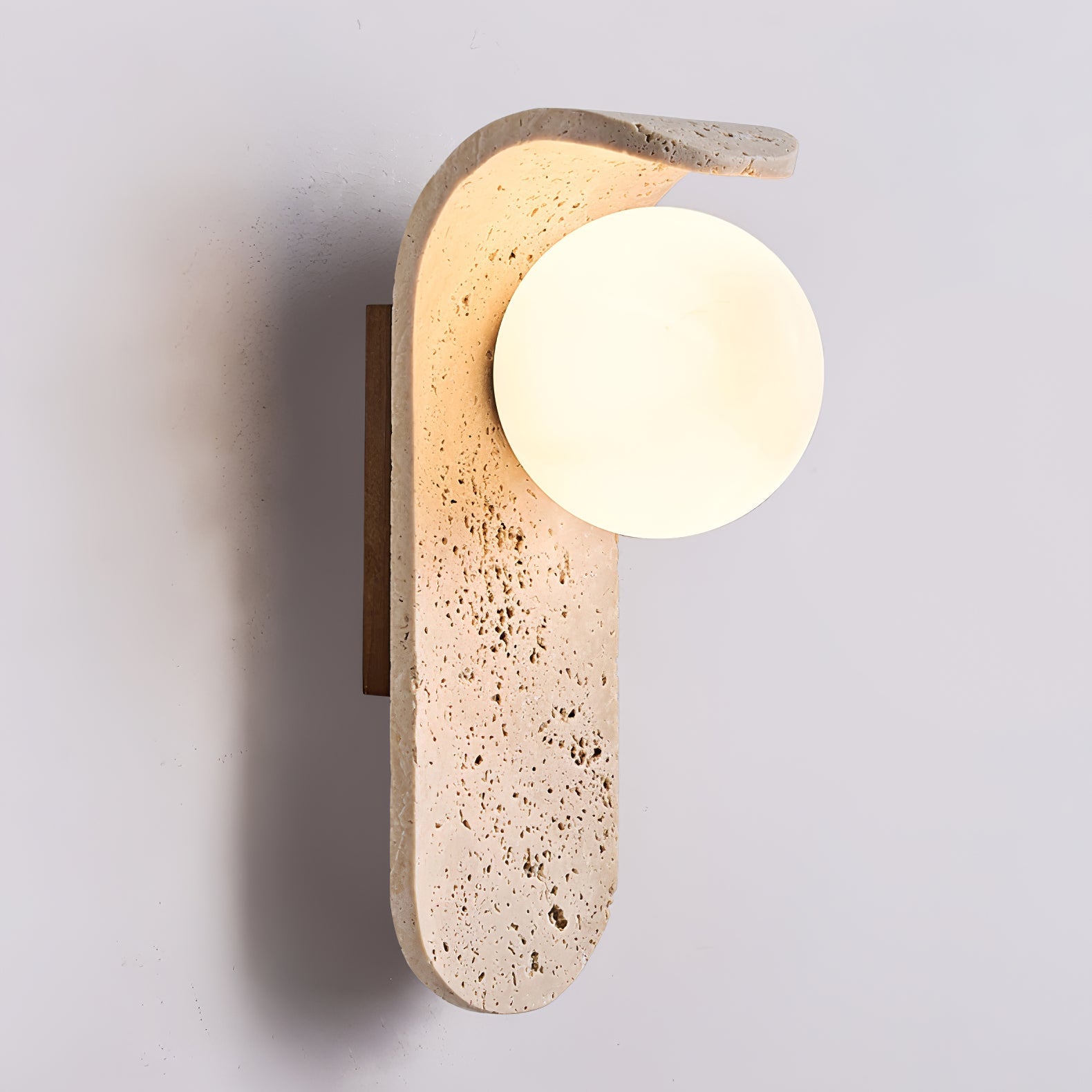 Cutalos Sconce-Frame Travertine Wall Light - Letslighting