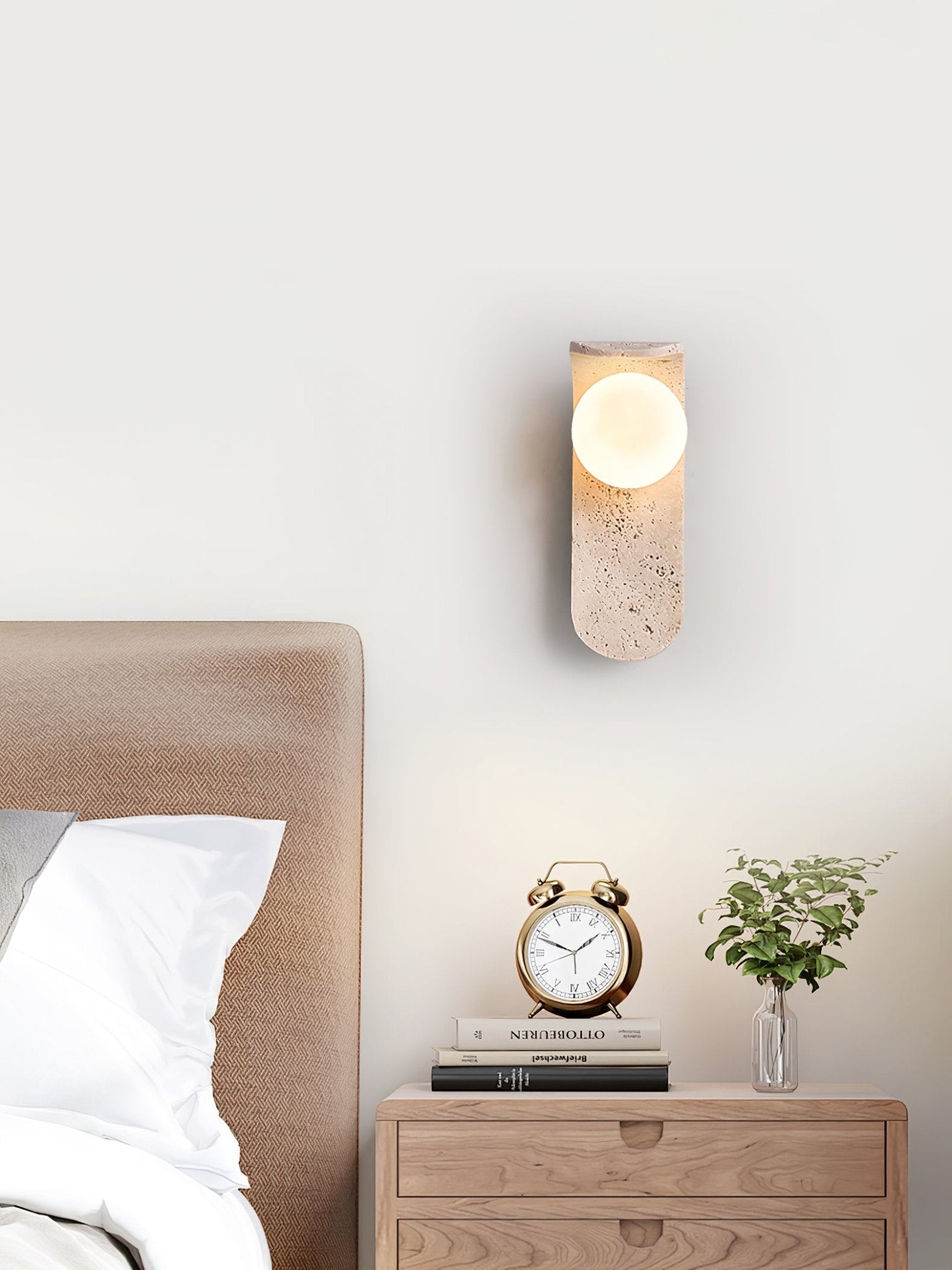 Cutalos Sconce-Frame Travertine Wall Light - Letslighting