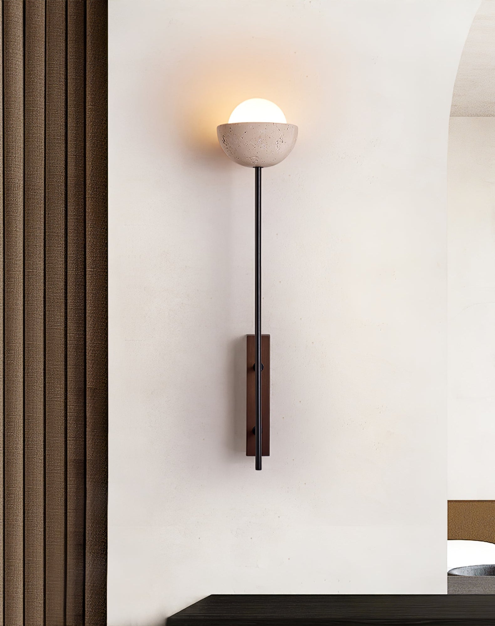 Solstice Applique Murale Minimaliste Moderne en Travertin