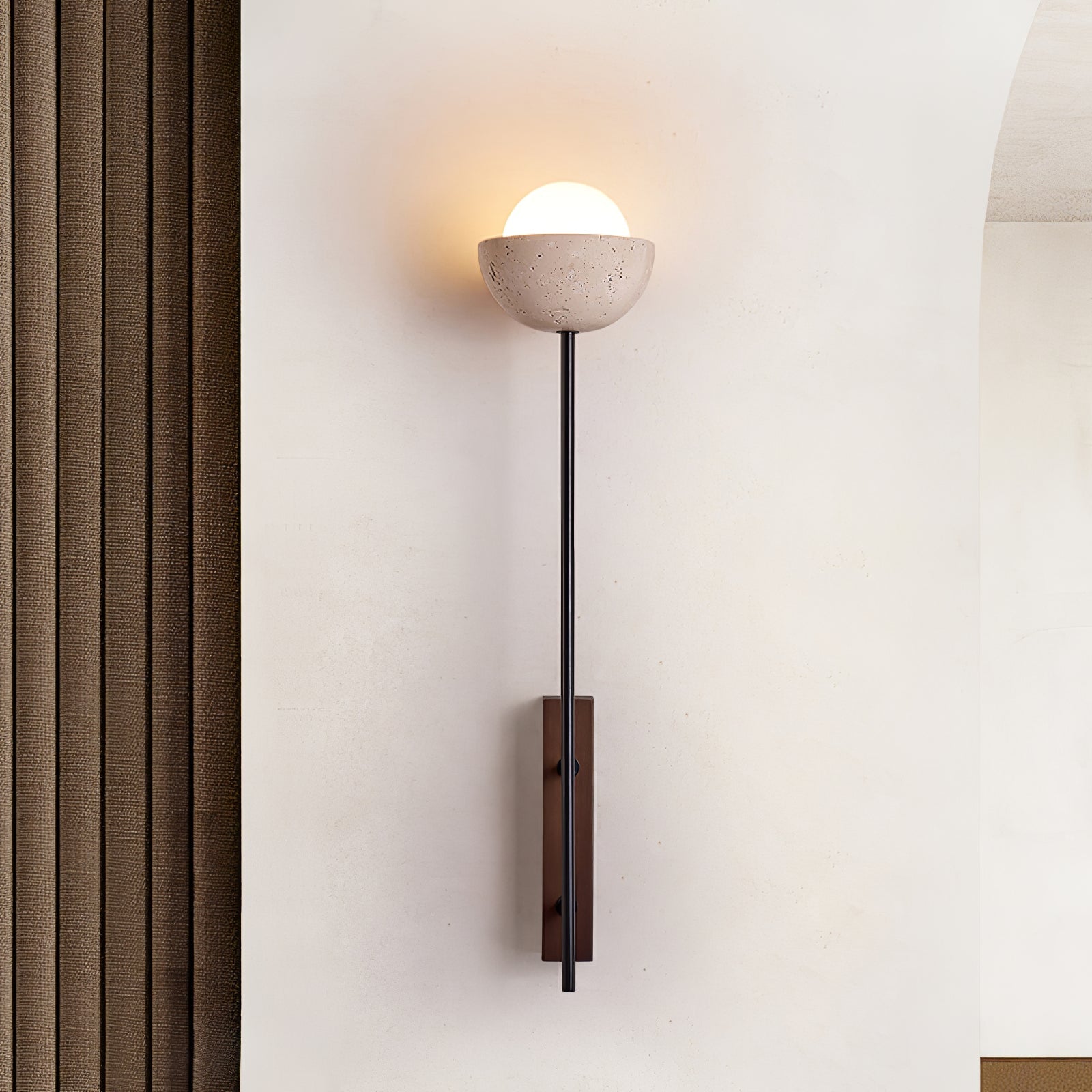 Solstice Applique Murale Minimaliste Moderne en Travertin