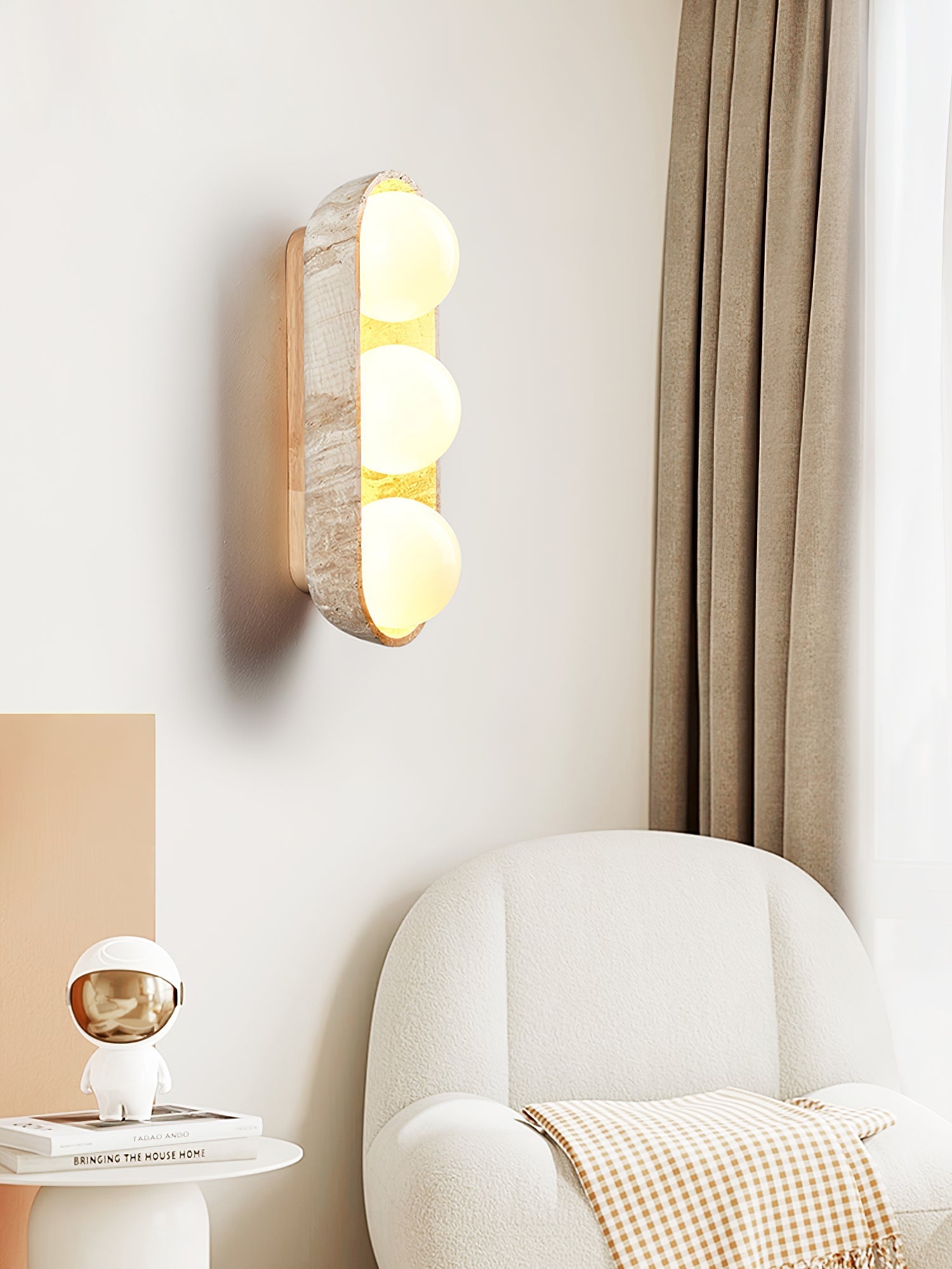 Trio Globe Travertine Wall Sconce - Letslighting