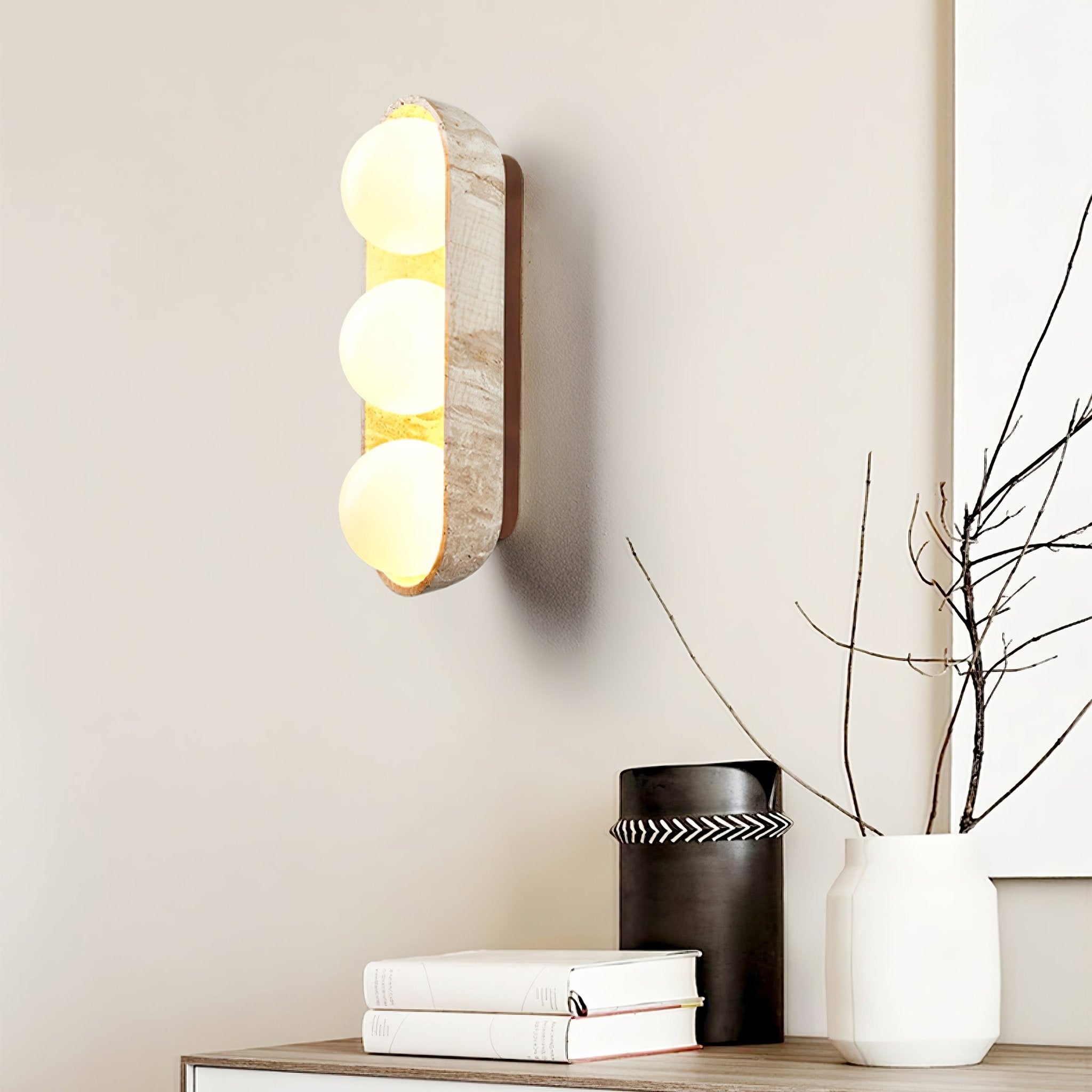 Trio Globe Travertine Wall Sconce - Letslighting