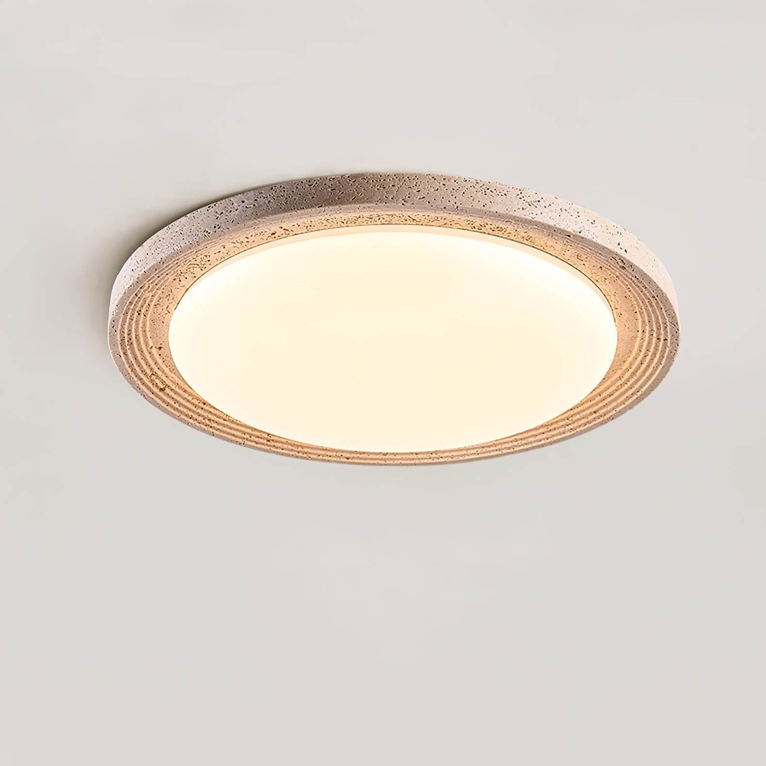 Olphaan Ringed Travertine Ceiling Light - Letslighting