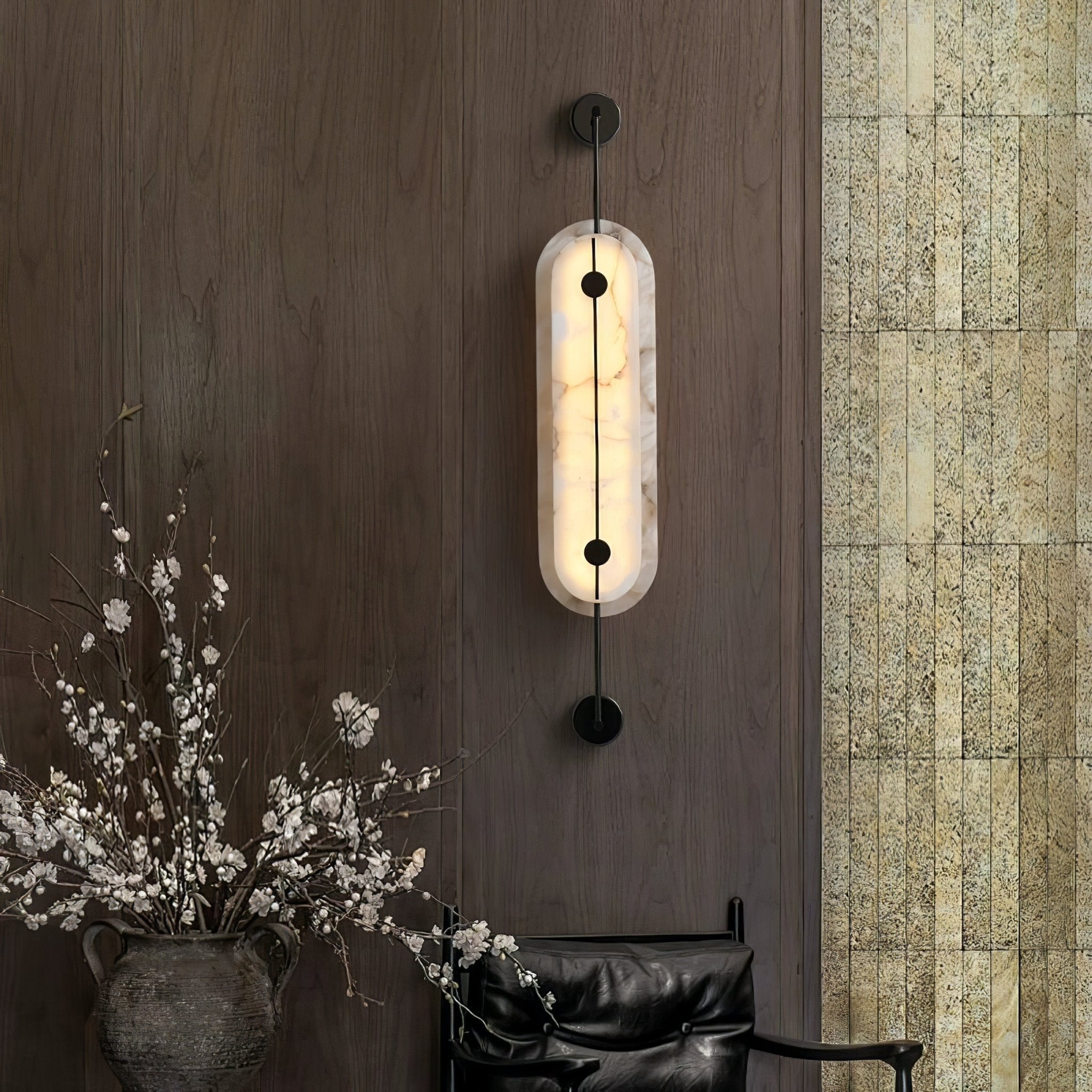 Cudorel Oval Alabaster Wall Light - Letslighting
