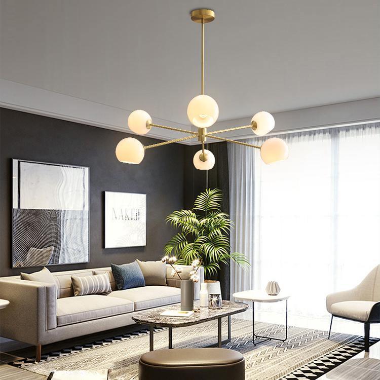 Solara Chandelier Staggered Glass 6-Light - Letslighting