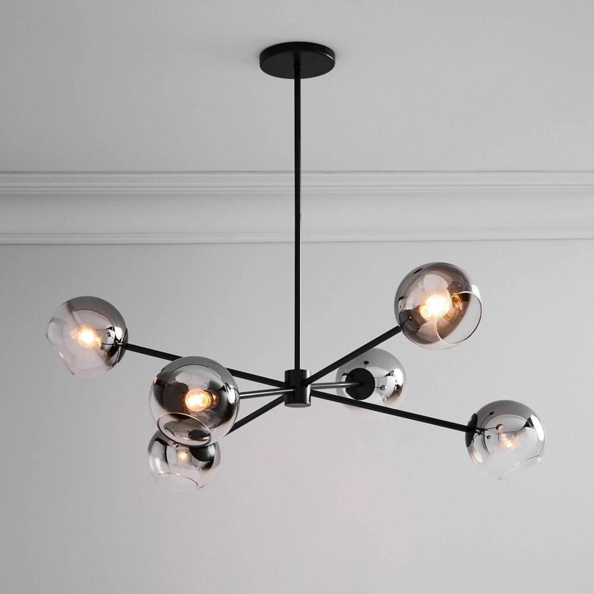 Solara Chandelier Staggered Glass 6-Light - Letslighting
