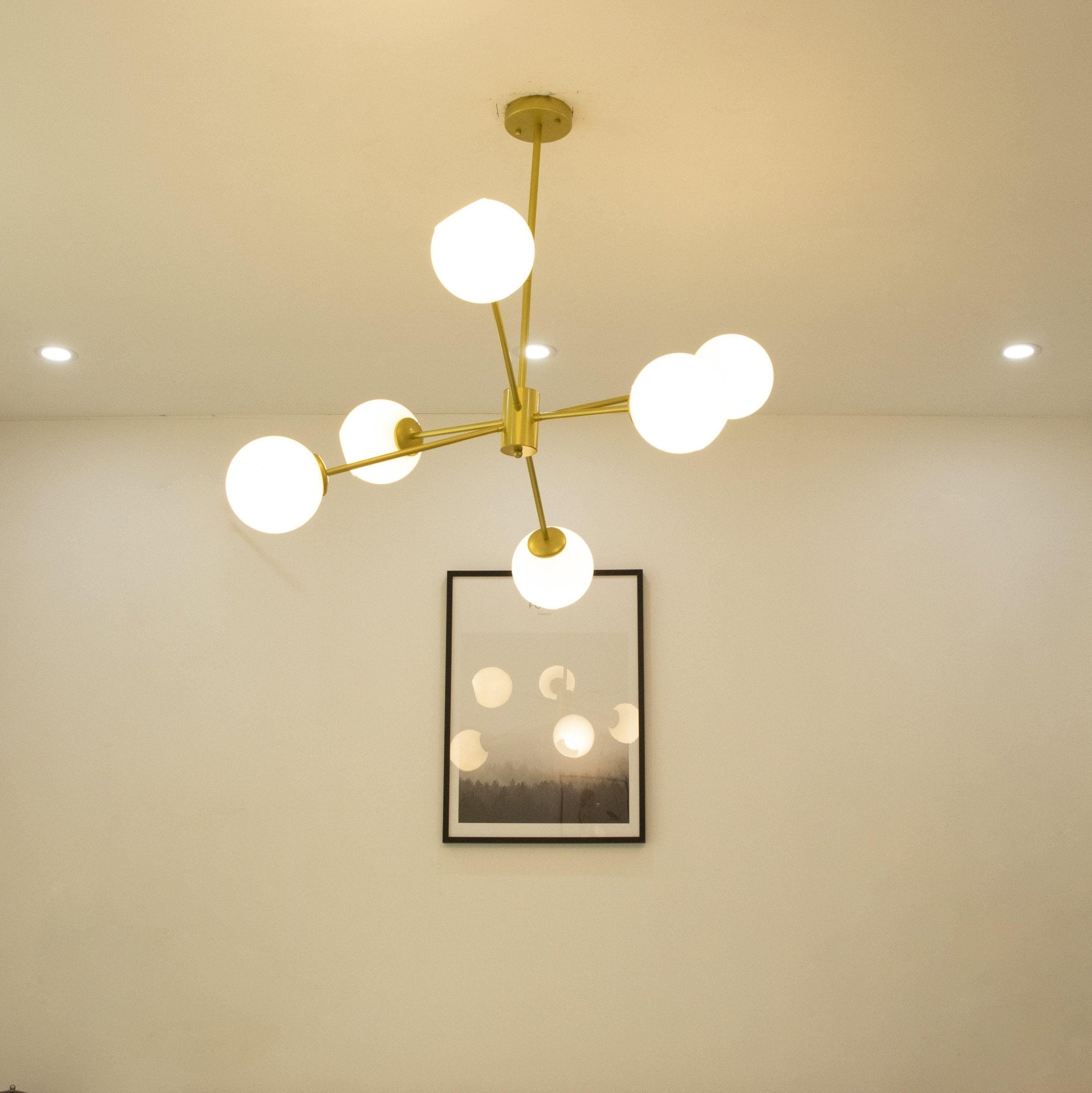 Solara Chandelier Staggered Glass 6-Light - Letslighting