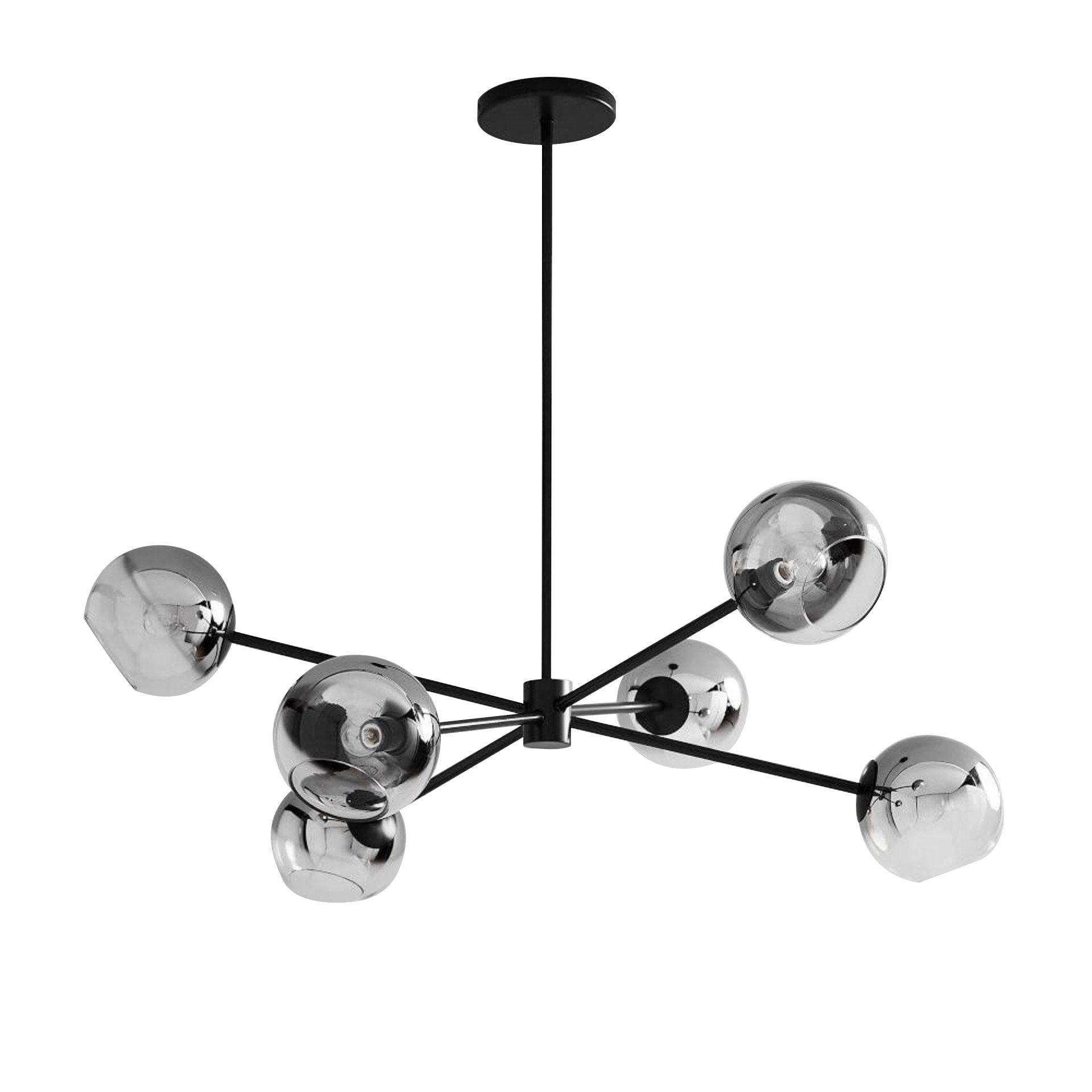 Solara Chandelier Staggered Glass 6-Light - Letslighting