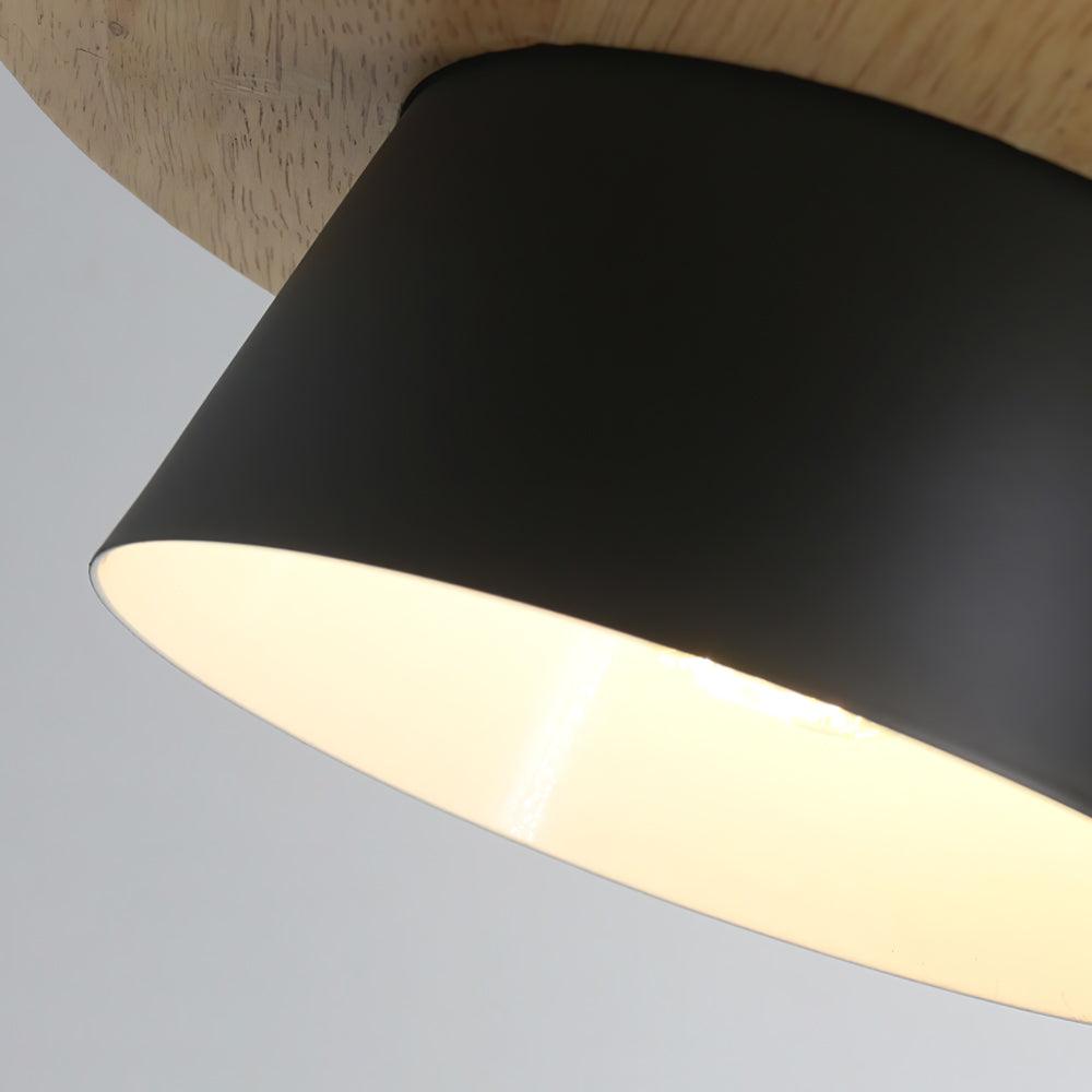 Arisha Dôme Moderne LED Suspension Métal Bois Noir Blanc Gris Salon Chambre à Coucher