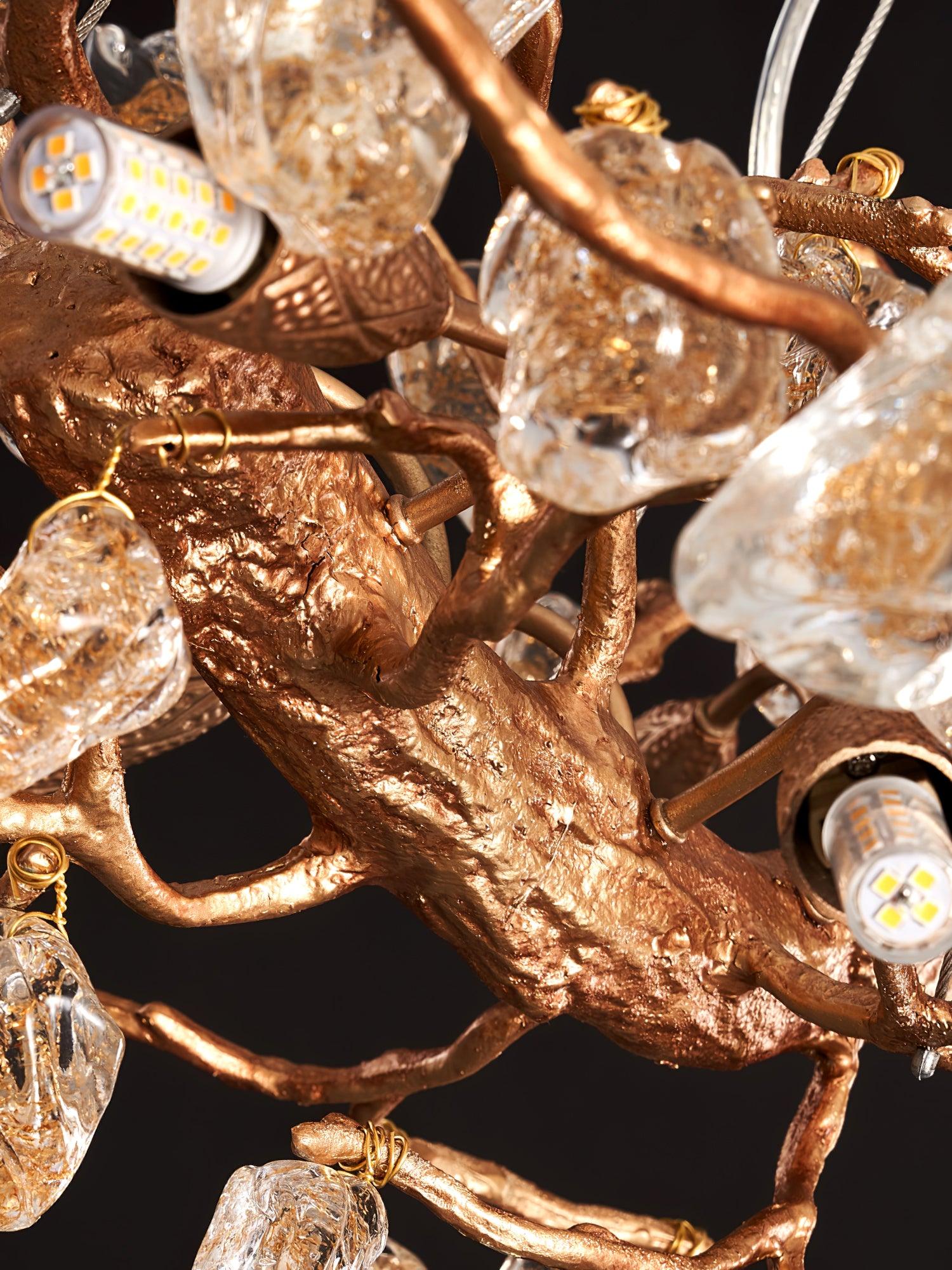 Arborea Brass Branch Crystal Chandelier - Blowlighting
