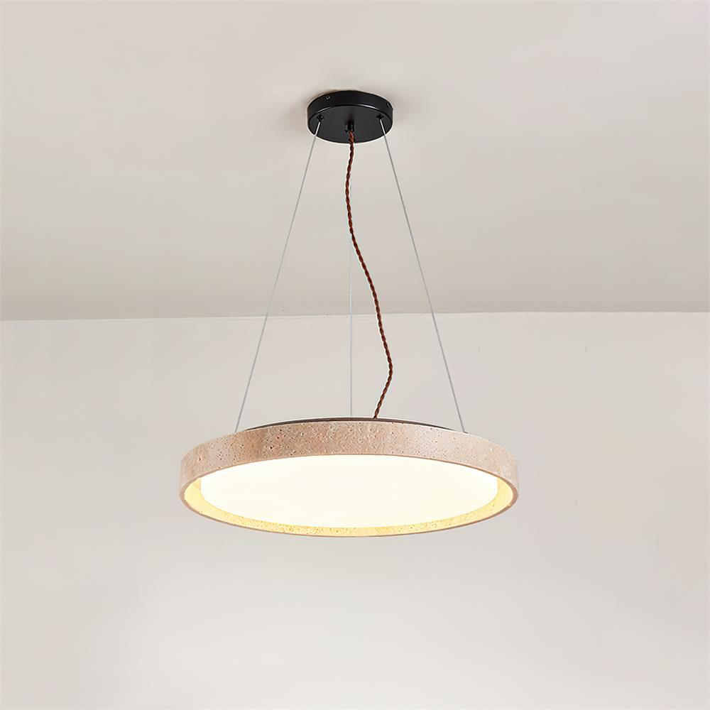 Ritta Pendant Light Travertine Ring - Letslighting