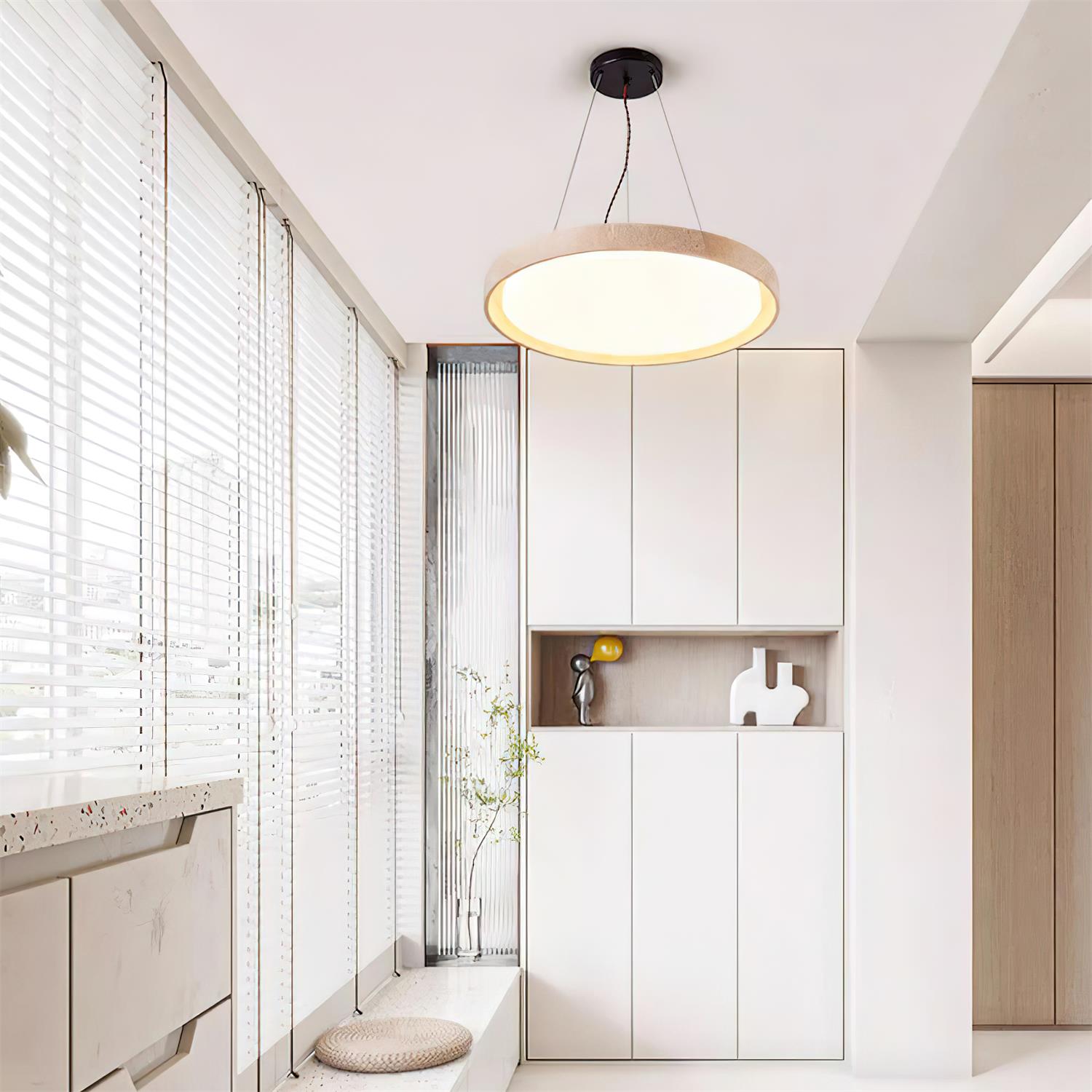 Ritta Pendant Light Travertine Ring - Letslighting