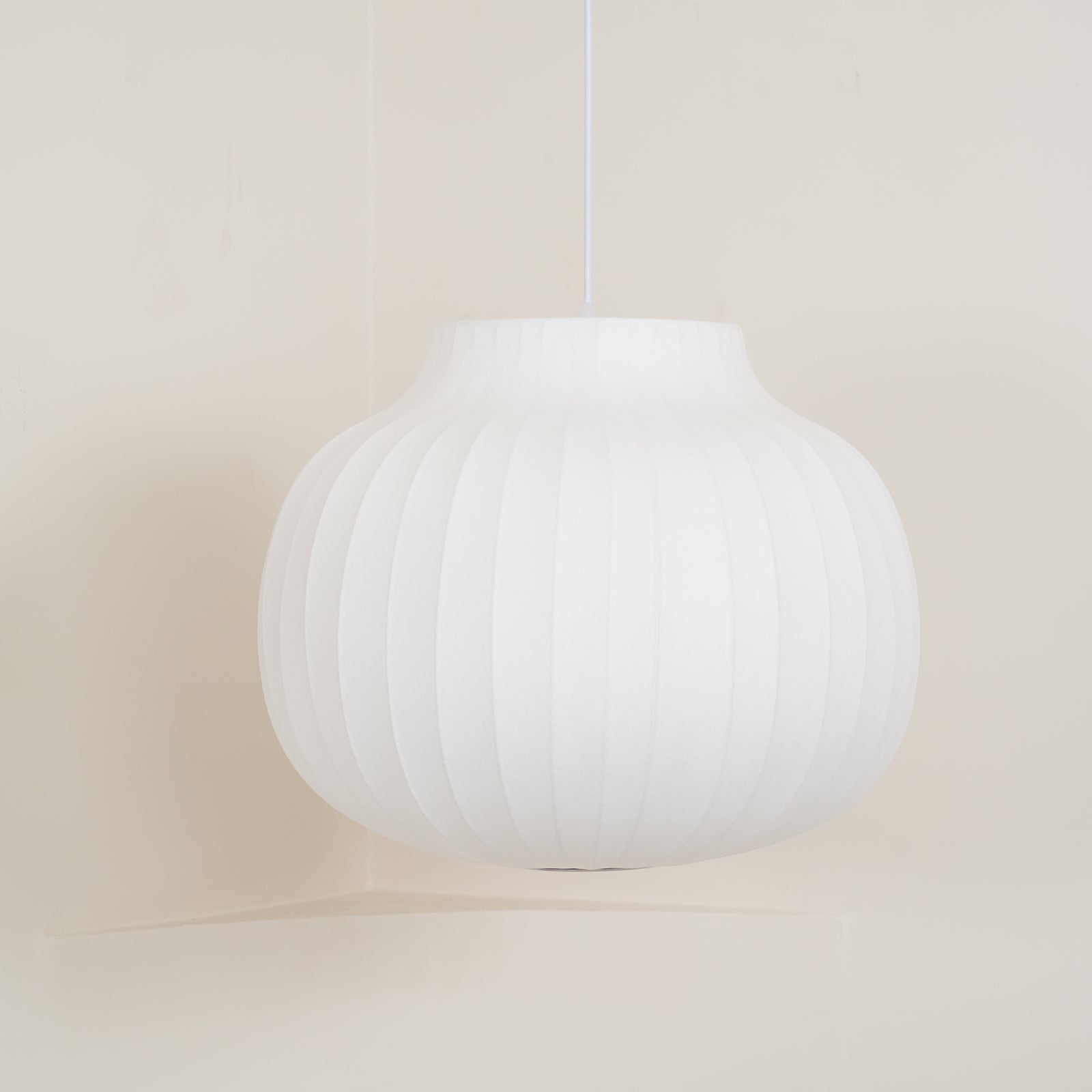 Pendant Light Silk Bell Shade Pleated Curved Modern Minimalist - Letslighting