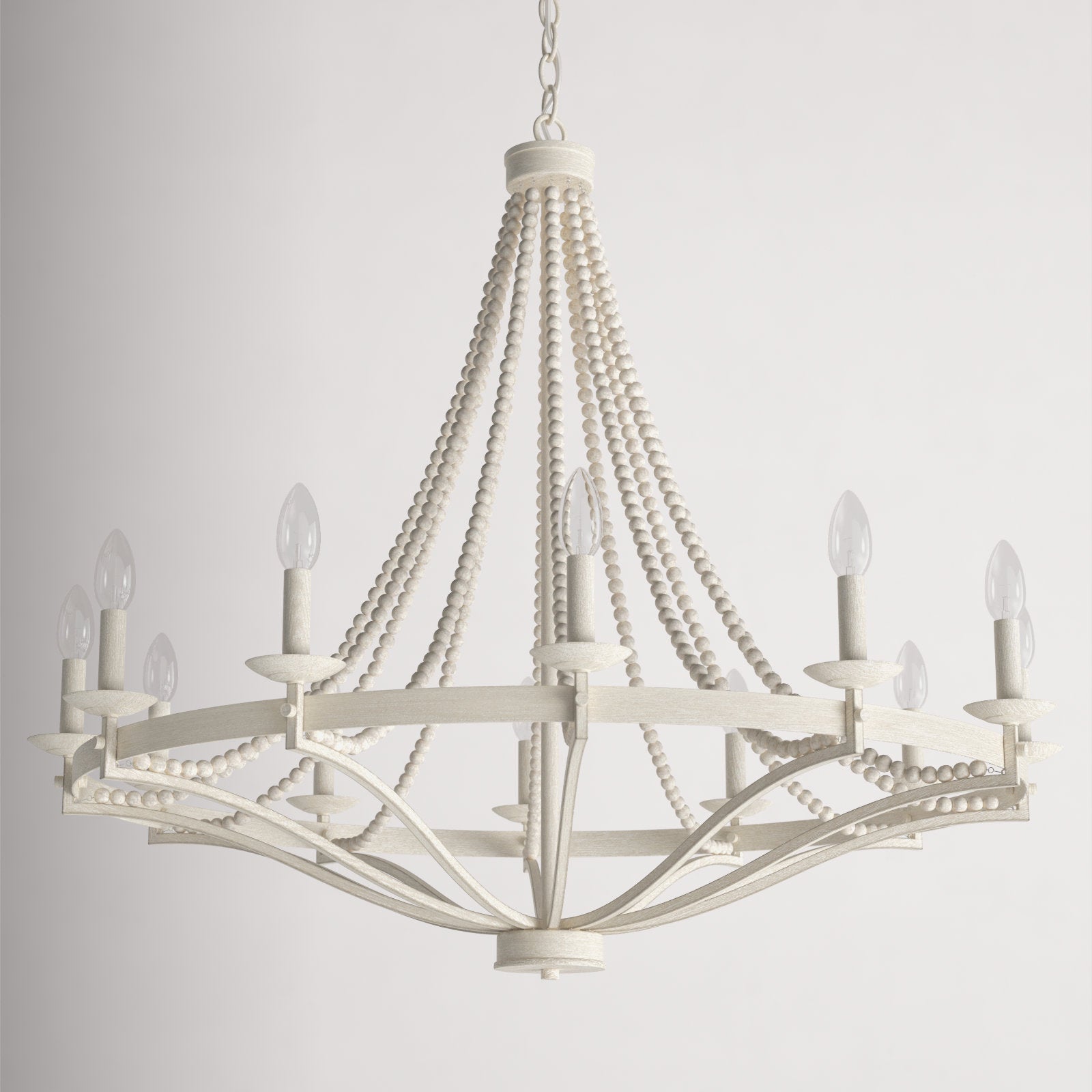 Isoren Vintage Industrial Wooden Metal Chandelier - Lamp Copper