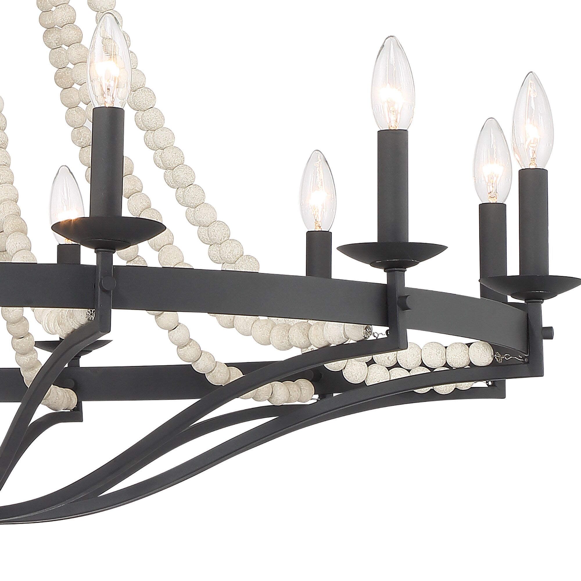 Isoren Vintage Industrial Wooden Metal Chandelier - Lamp Copper