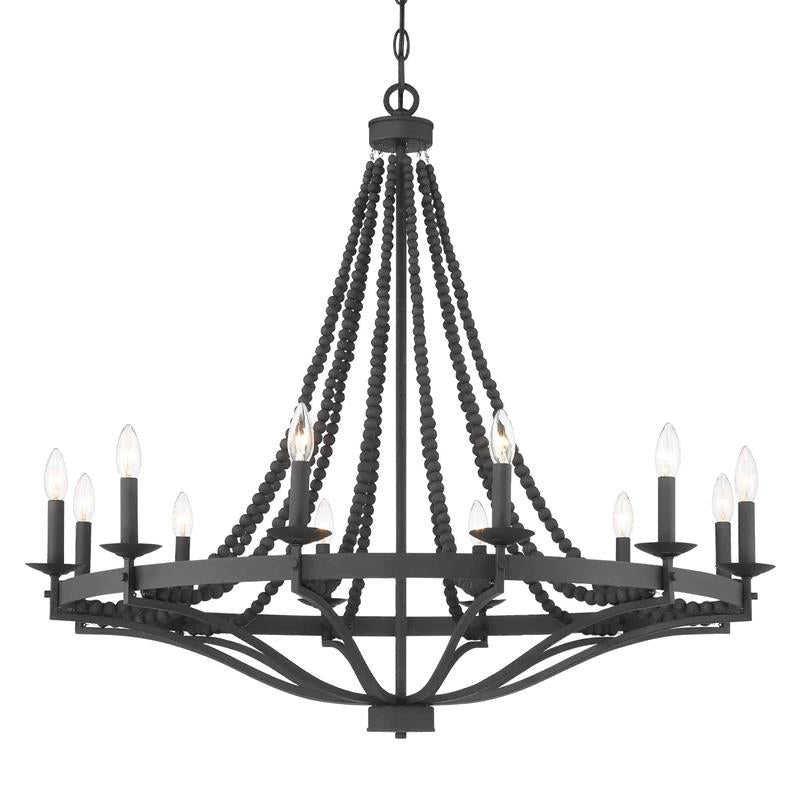 Isoren Vintage Industrial Wooden Metal Chandelier - Lamp Copper